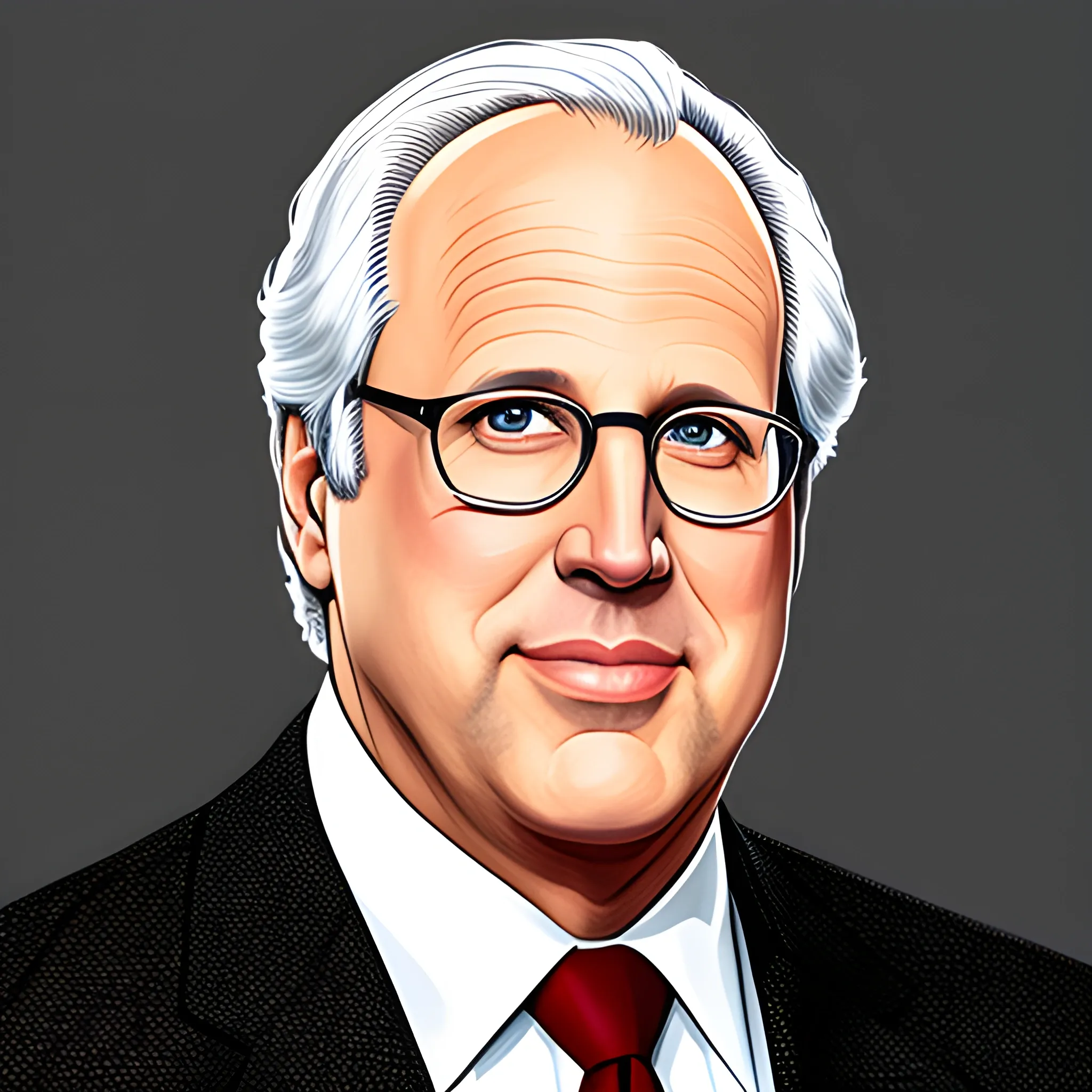 Young Chevy chase portrait illustration 