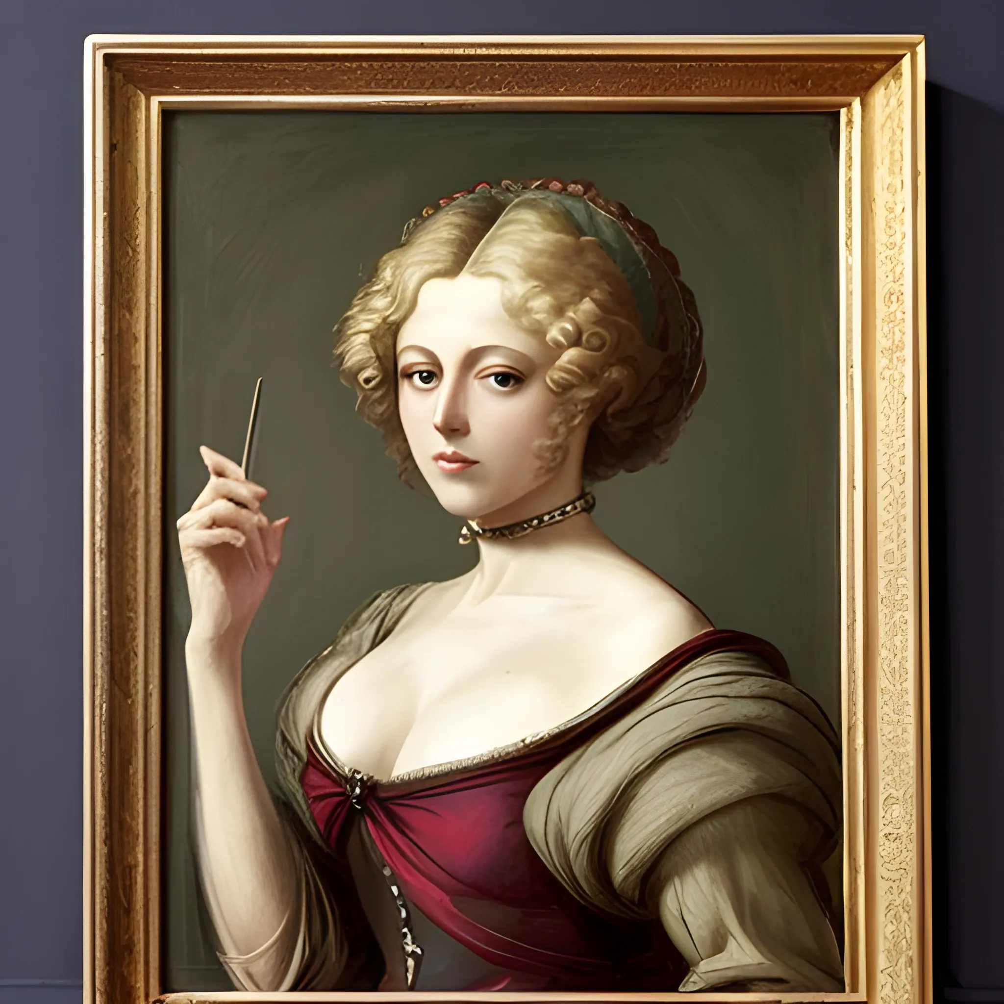 Beautiful Woman Posing, glamor, Merlin Monro, Marcantonio Franceschini, Fine grain, color paint