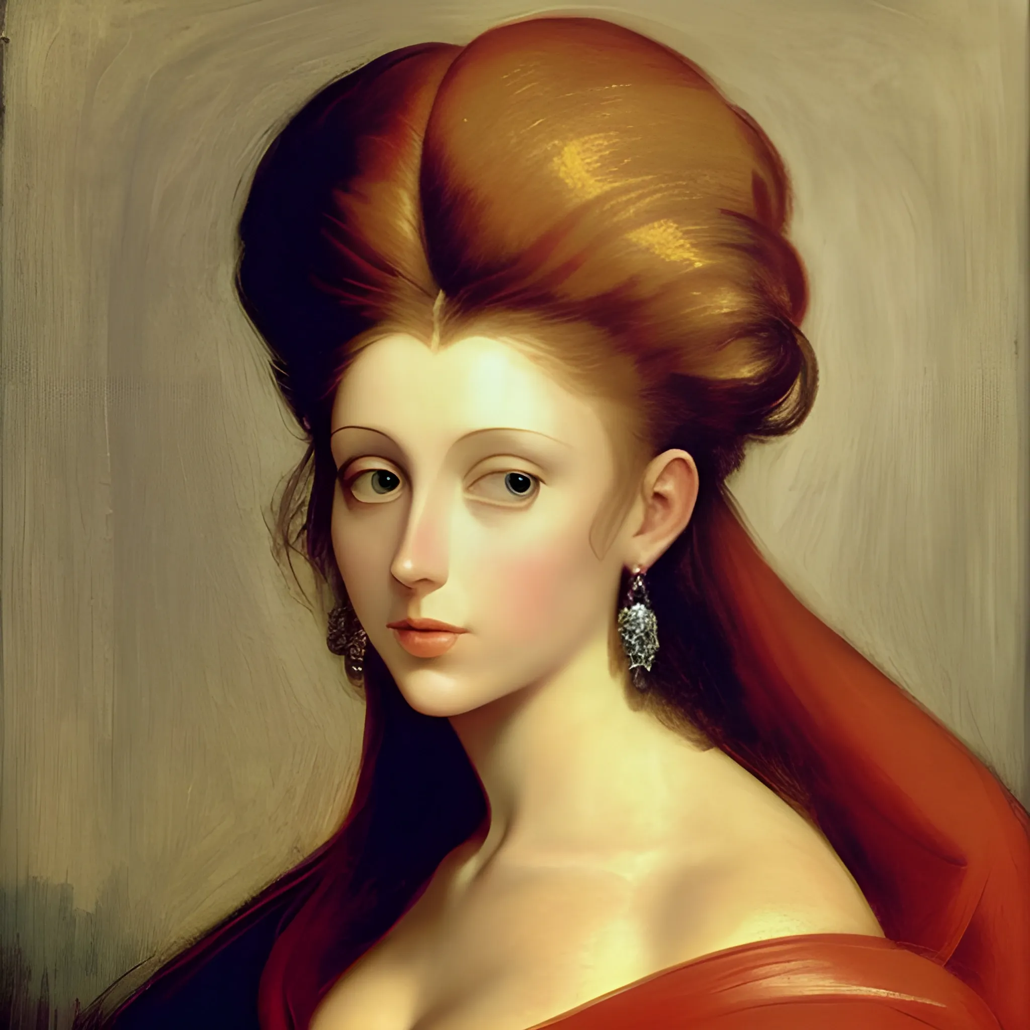 color paint of Beautiful Woman Posing, glamor, Merlin Monro, Marcantonio Franceschini, Fine grain
