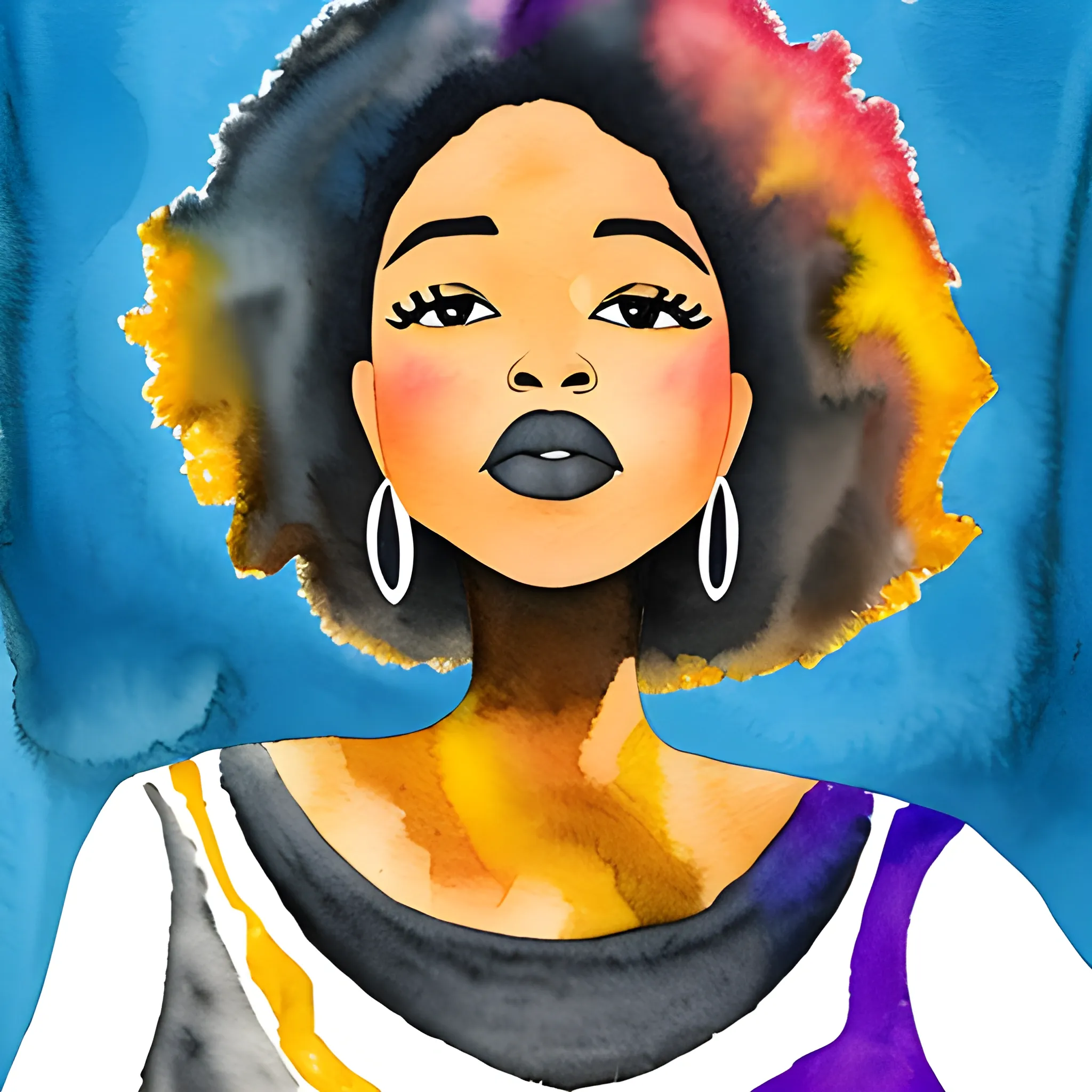 Empowering black women leaders in higher education, symbolic, Water Color, abstract