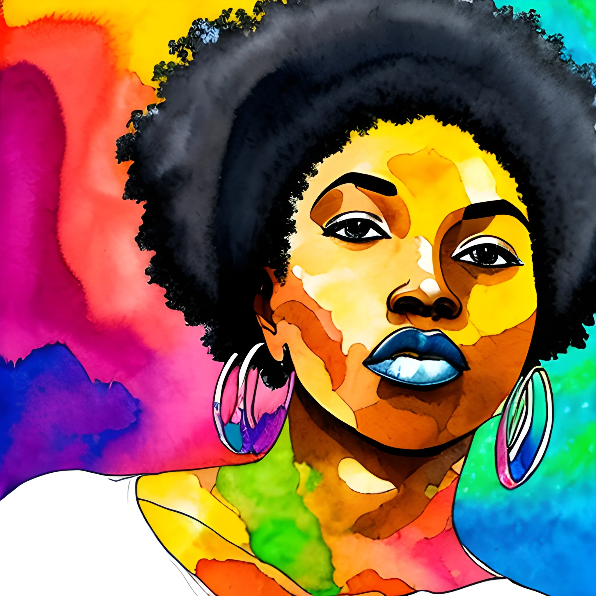 Empowering black women leaders in higher education, symbolic, Water Color, abstract, Trippy
