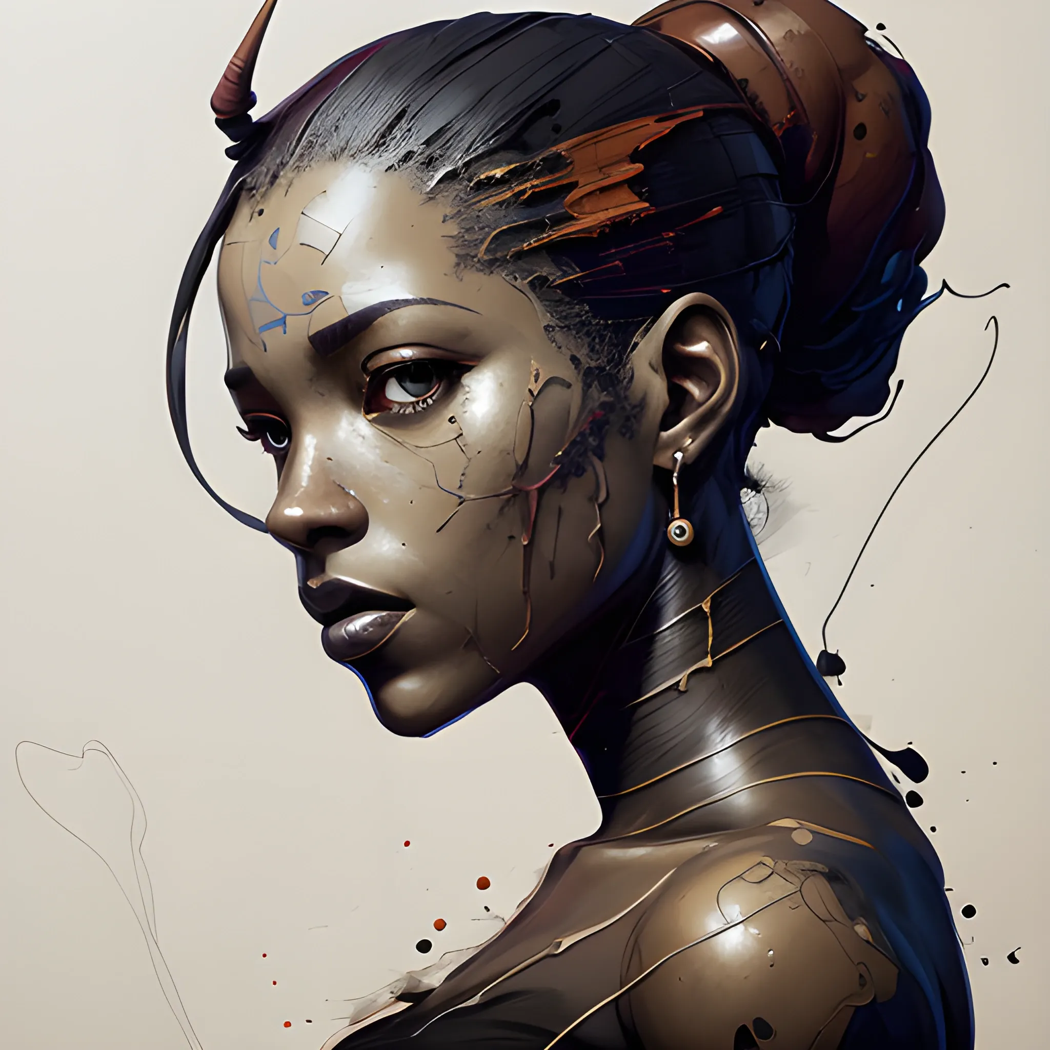 figurative art, medium full shot painting of a black women academic, abstraction texture grunge painting, Pintura Graffiti, Abstract Portrait Painting, by banksy, greg rutkowski, by greg tocchini, by james gilleard, by joe fenton, by kaethe butcher, oil on canvas, insanely detailed, front view, symmetrical, octane render, TanvirTamim, concept art, abstract, artistic, 8k, cinematic, trending on artstation, unreal engine 5, ultra sharp focus, highly detailed, vibrant, Pencil Sketch