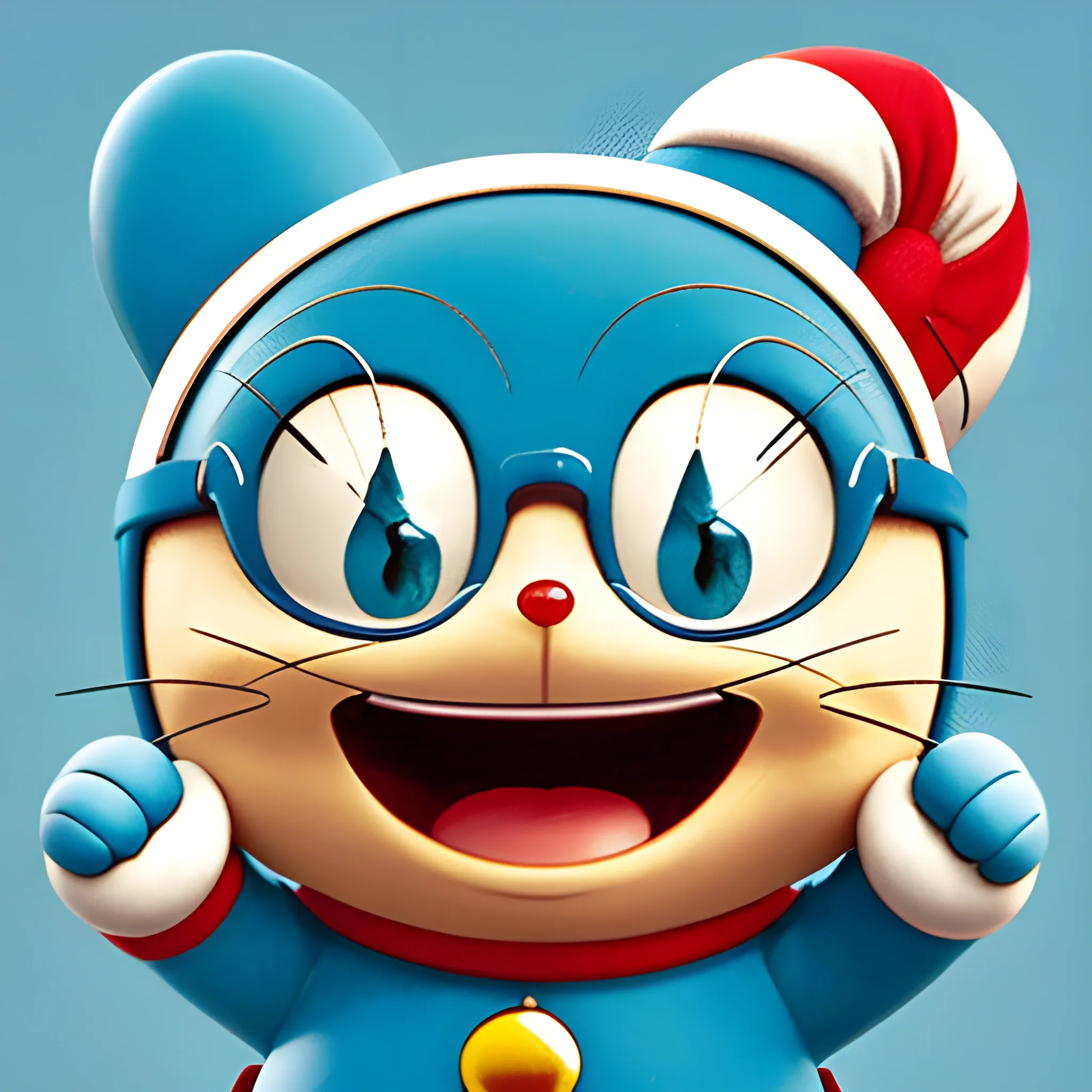 Generate an 8K image of Doraemon, the famous cartoon character ...