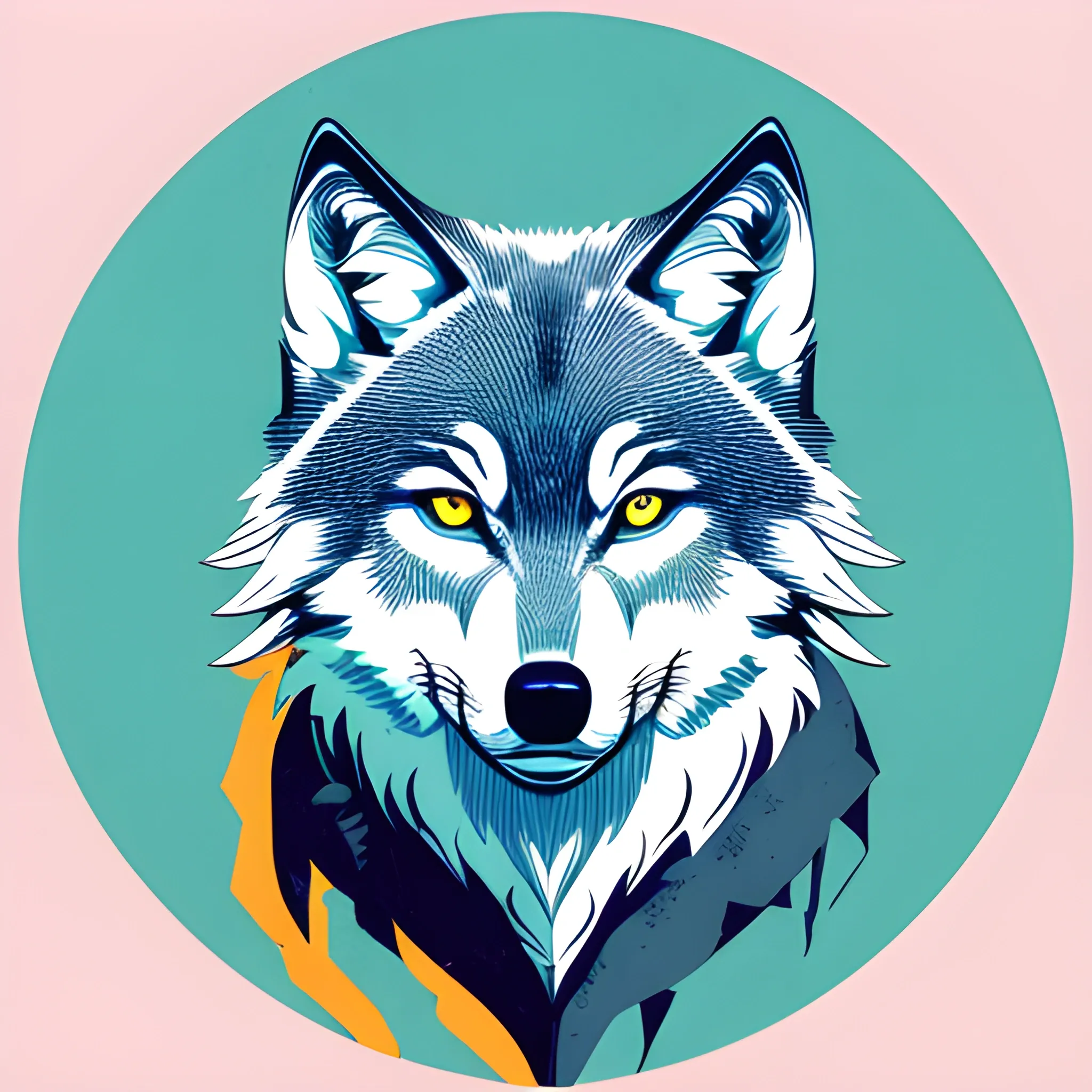 A detailed illustration, wolf at Cresent Moon, full shot splash, t-shirt graphic design piece of artwork, anime, comic, flat design, colorful shades, highly detailed, clean, vector image, flat white background, isometric, vibrant vector, sticker, mediaval, anime, vintage, rustic, distressed texture, faded colors, line art, engraving style, background white, no shadows, 16k, focus, deviant art masterpiece.