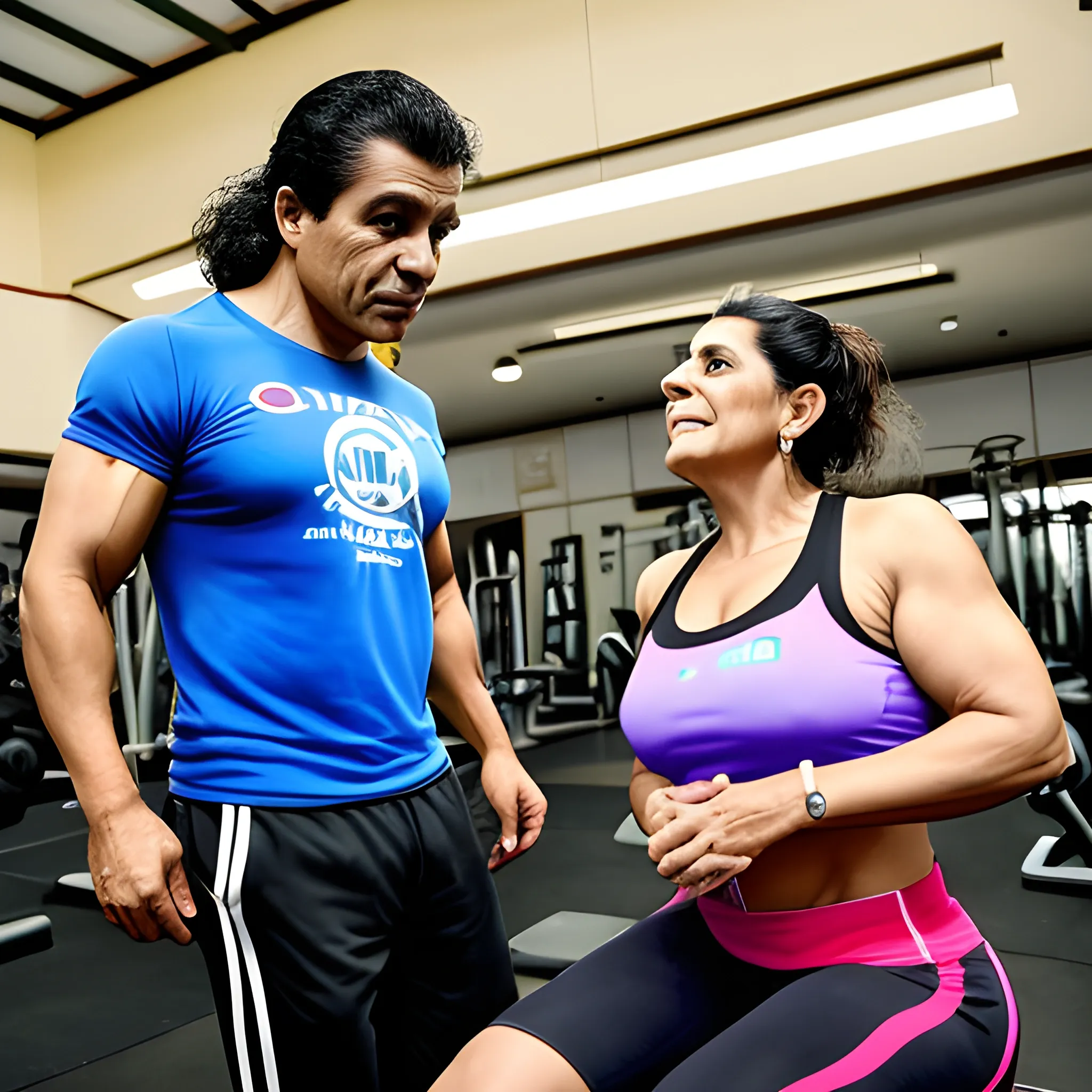 In the gym of Club El Nogal in Bogotá, Bertha Lucia Fríes is sitting on a weight machine, talking with the actress Valentina Rendon and with Pedro, her gym teacher. They are enjoying a pleasant chat while the rest of the place is filling with life.