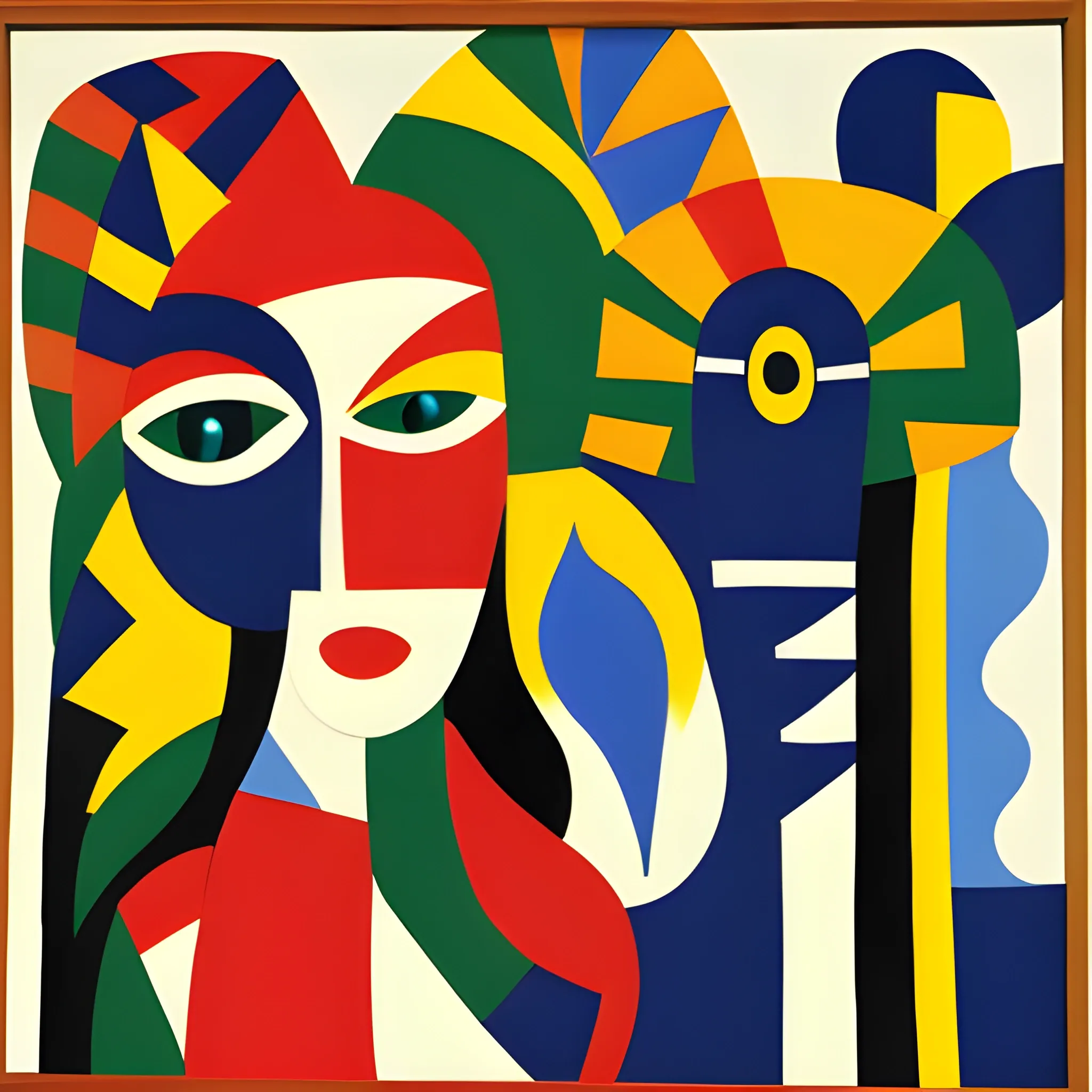 a picture of a painting on a wall, by Amadeo de Souza Cardoso, by Tarsila do Amaral, by Joan Miró, by Fernand Léger, by David Burliuk, by Marsden Hartley, inspired by Amadeo de Souza Cardoso, by Wilfredo Lam, mexican muralism ) ravi supa, by Maruja Mallo, Cartoon