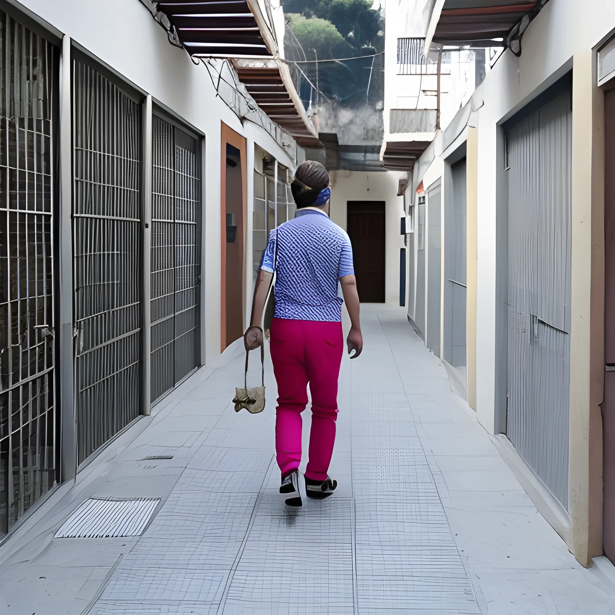 un gato con lentes, pantalon y saco, caminando en una pasarela de modas