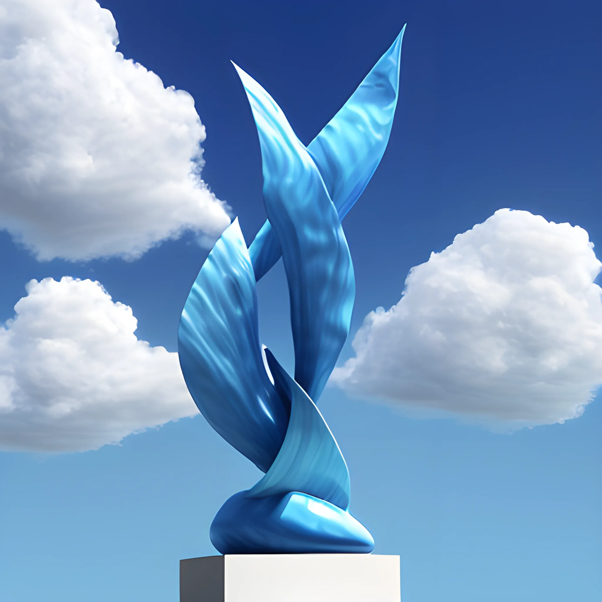 3D sculpture, Sky, art, blue, camaïeu,