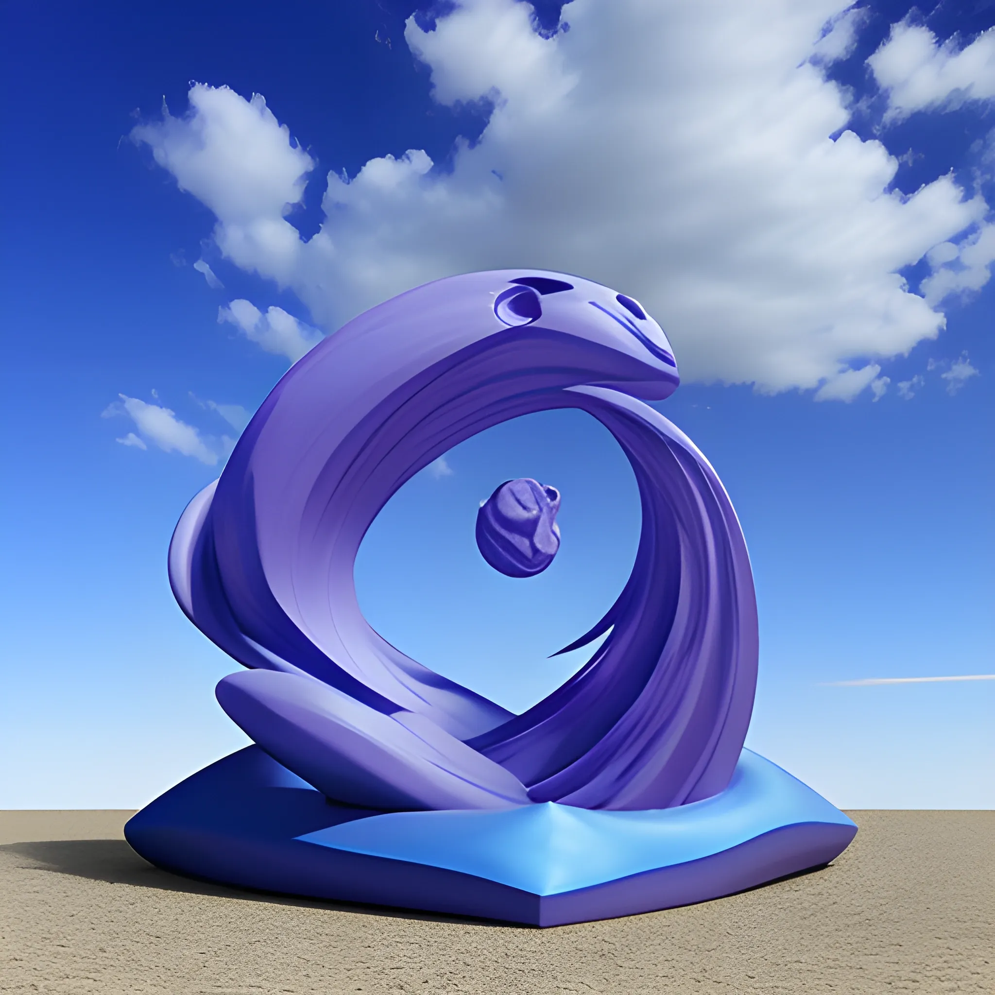 3D sculpture, Sky, art, blue, camaïeu, purple blue