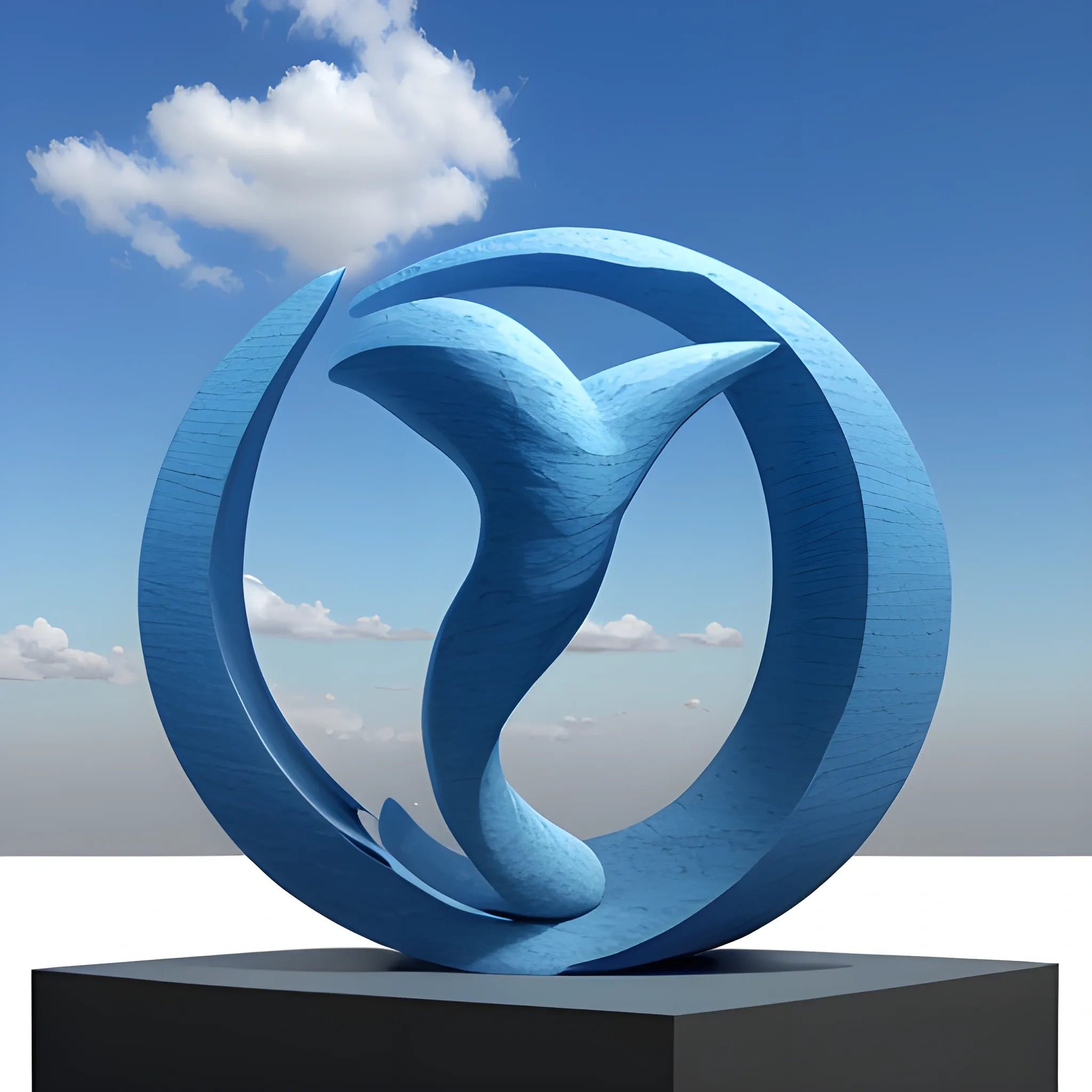 3D sculpture, Sky, art, blue, camaïeu,