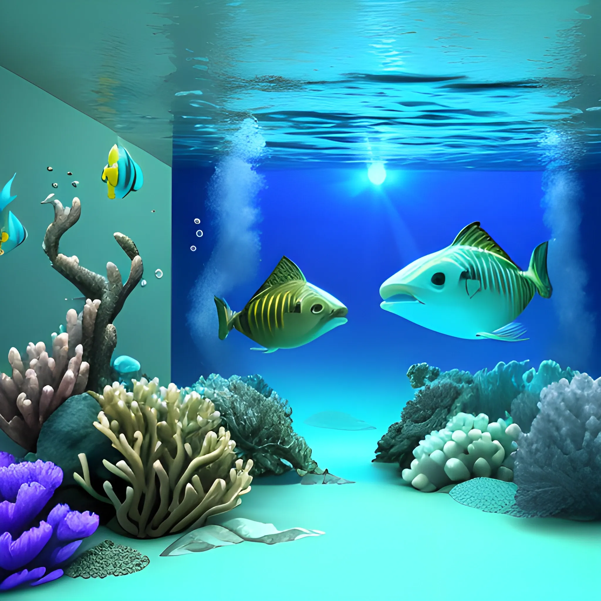 3D, underwater, can