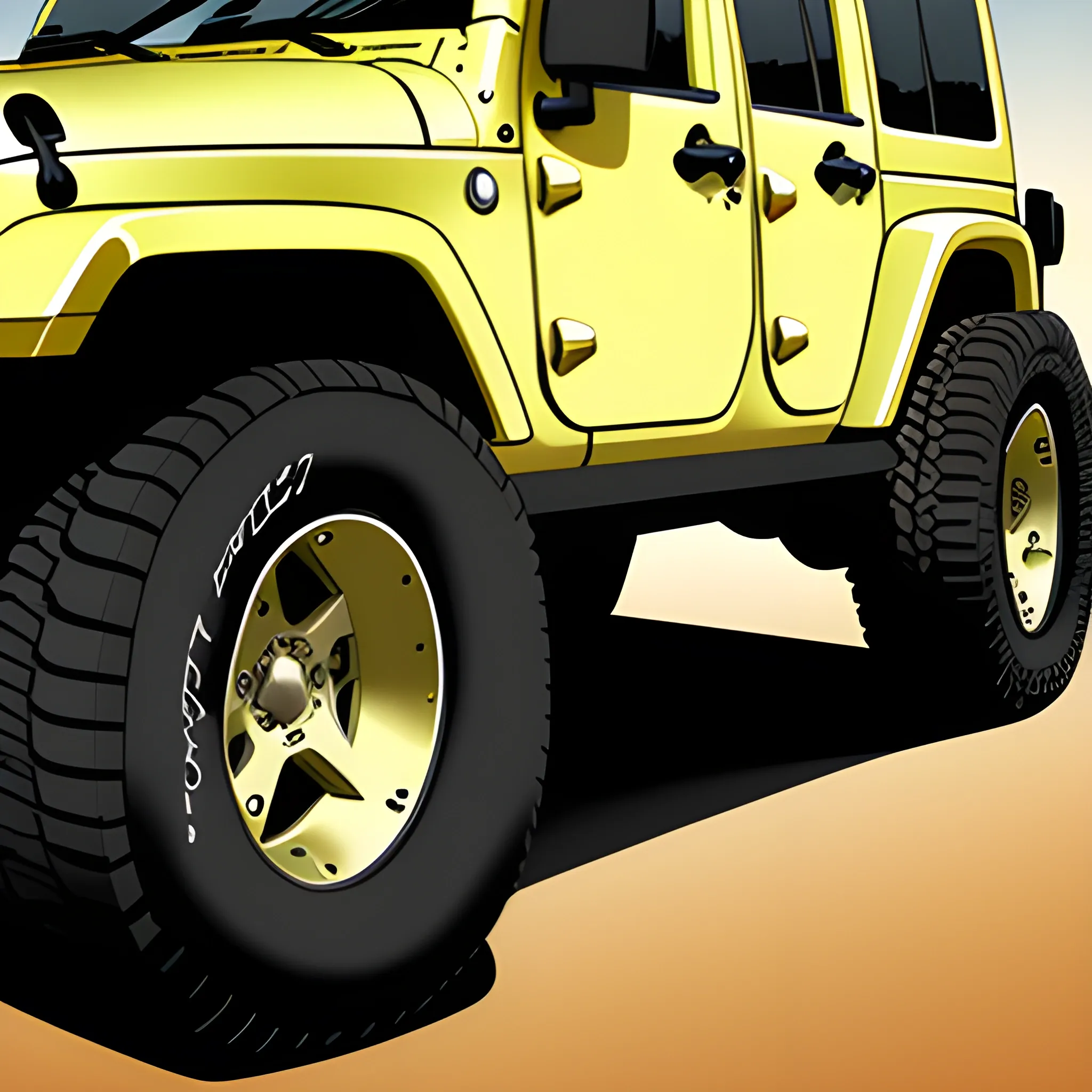 Flat fender jeep illustration 