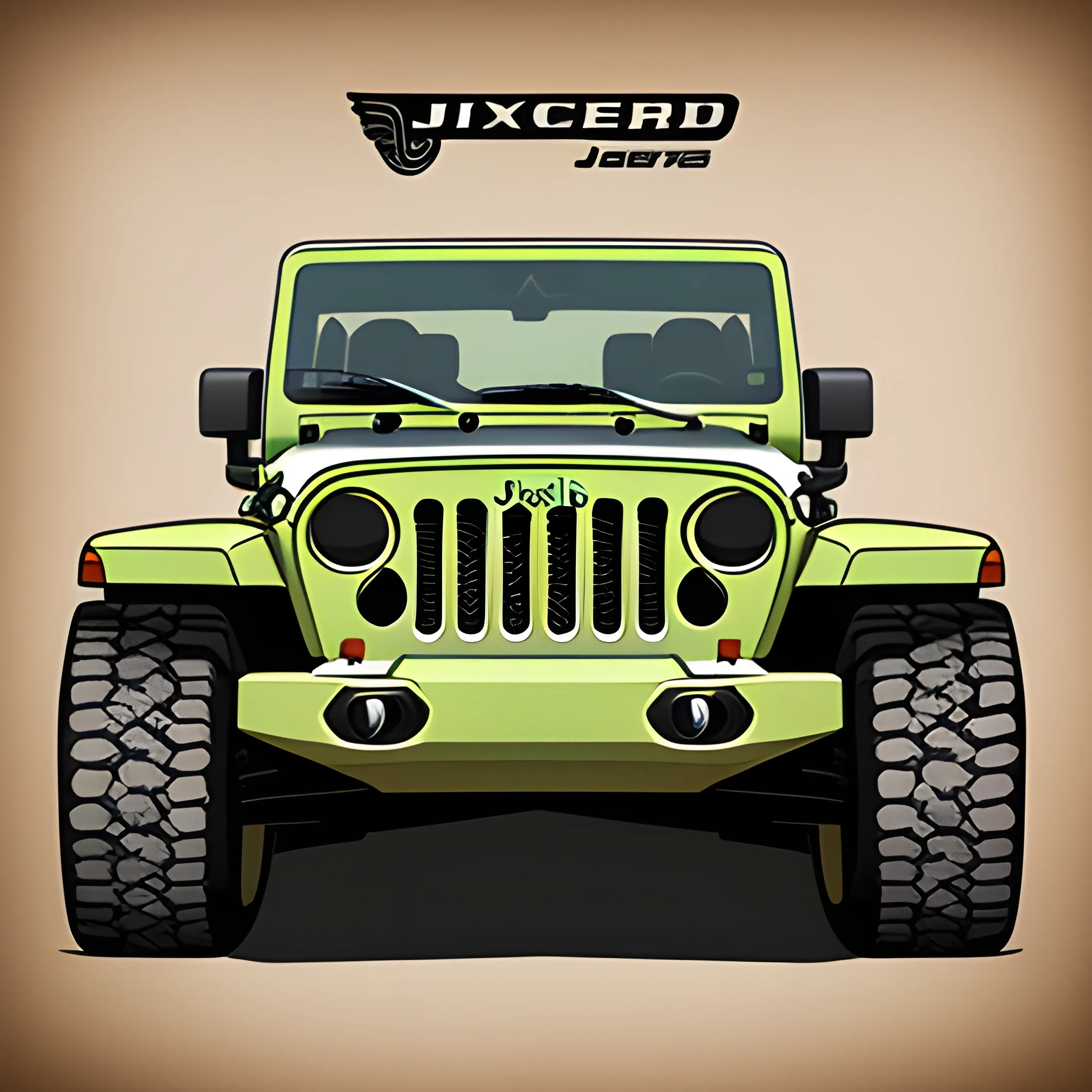 Flat fender jeep illustration 