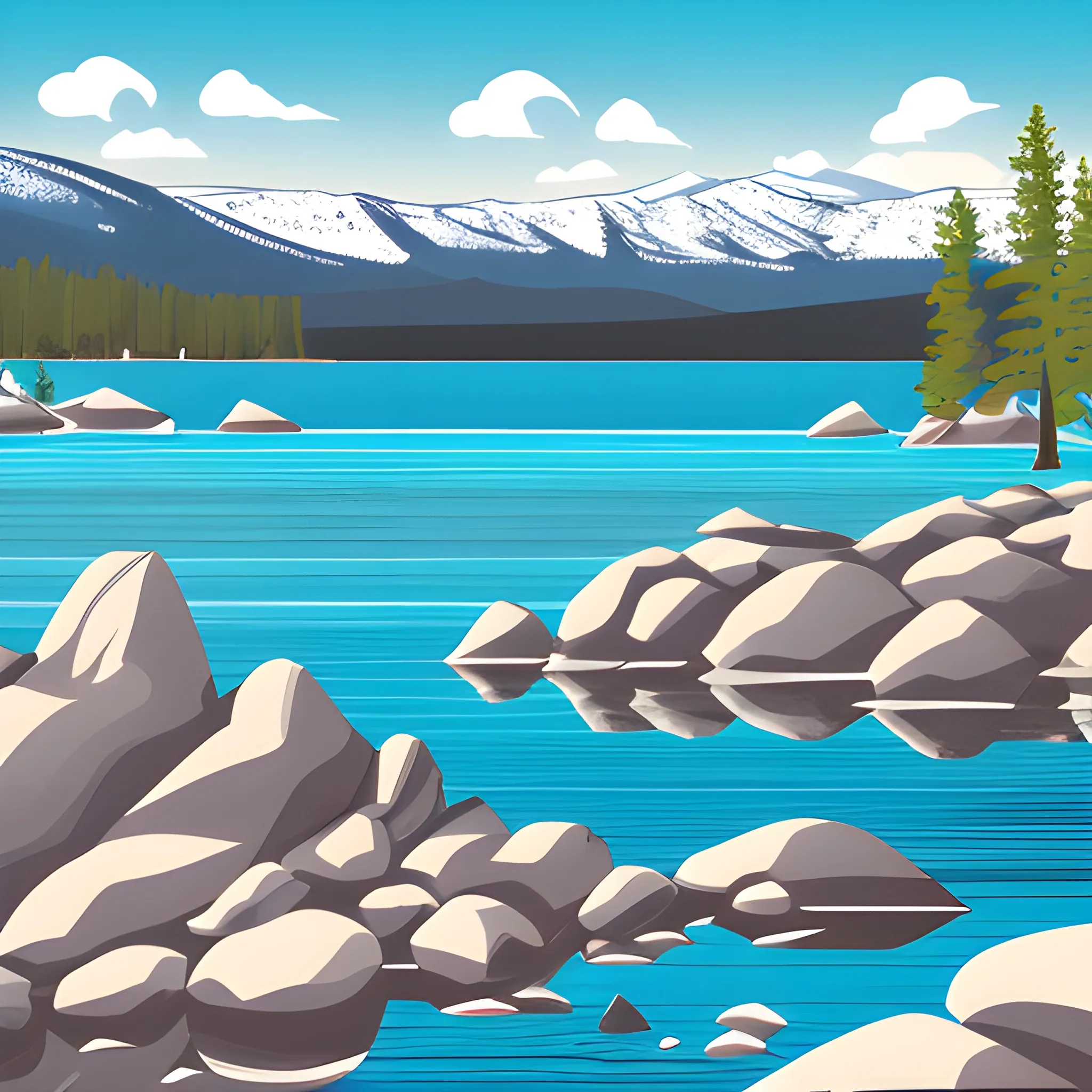 Lake Tahoe illustration 