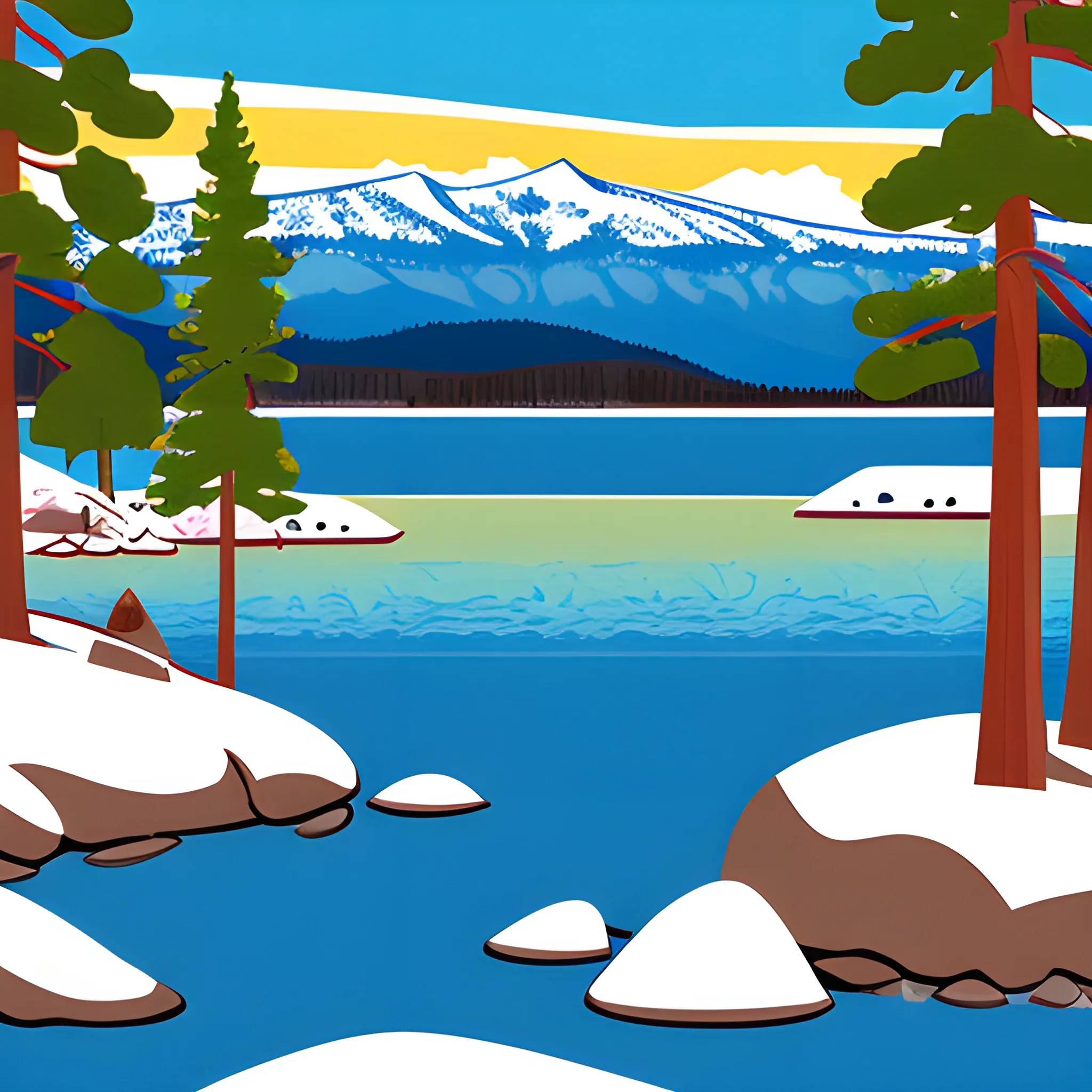 Lake Tahoe illustration 