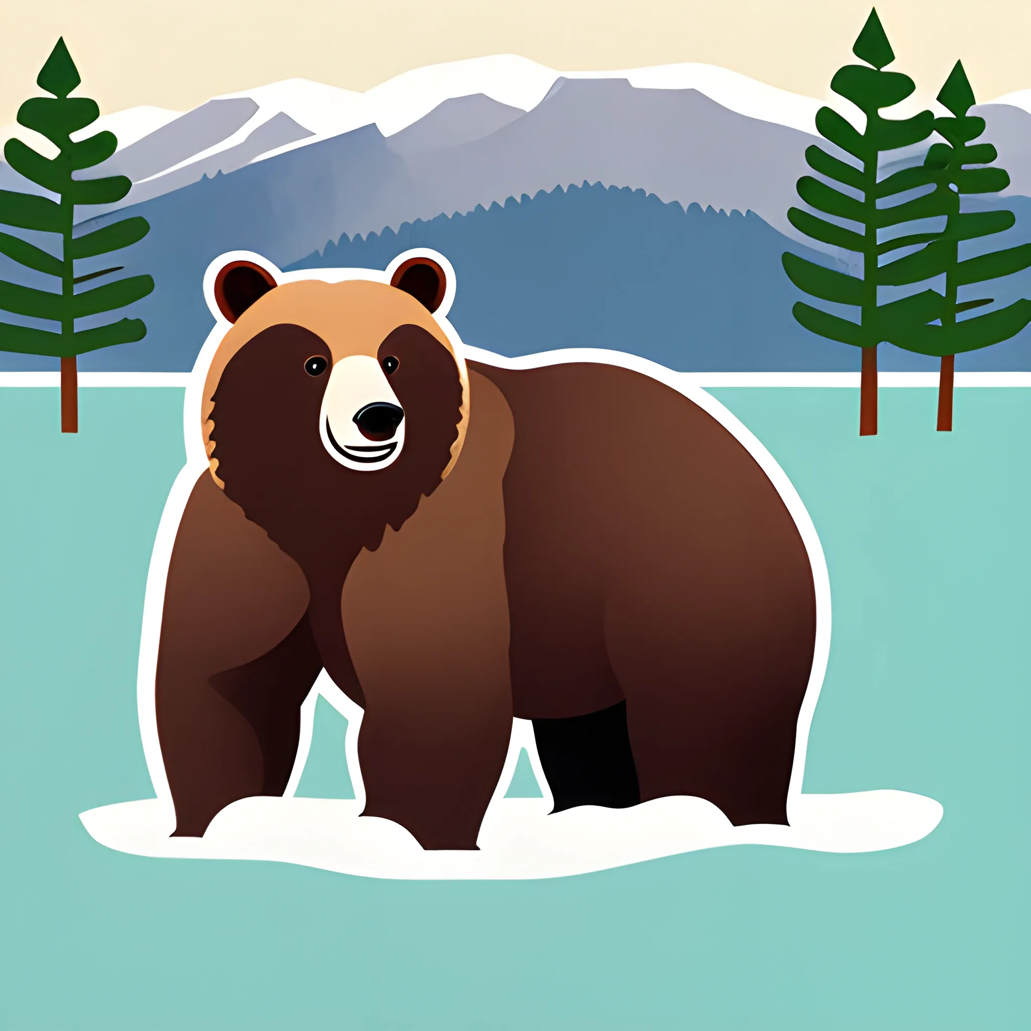 Lake Tahoe bear illustration 