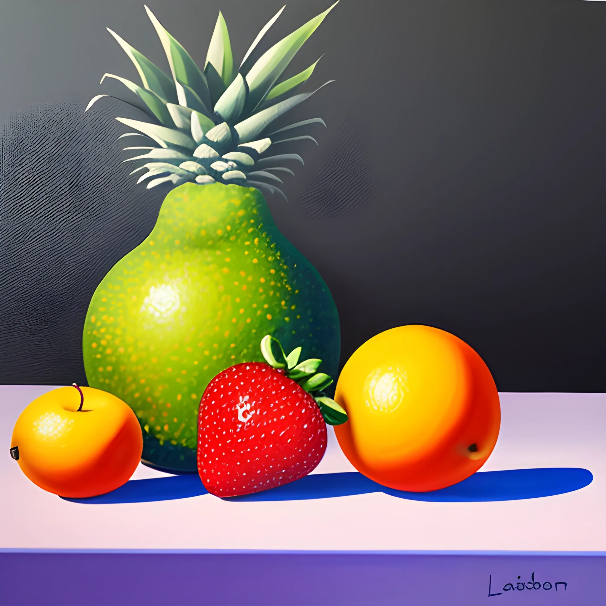 acrylic painting, still life, fruit, painted by leah gardener 