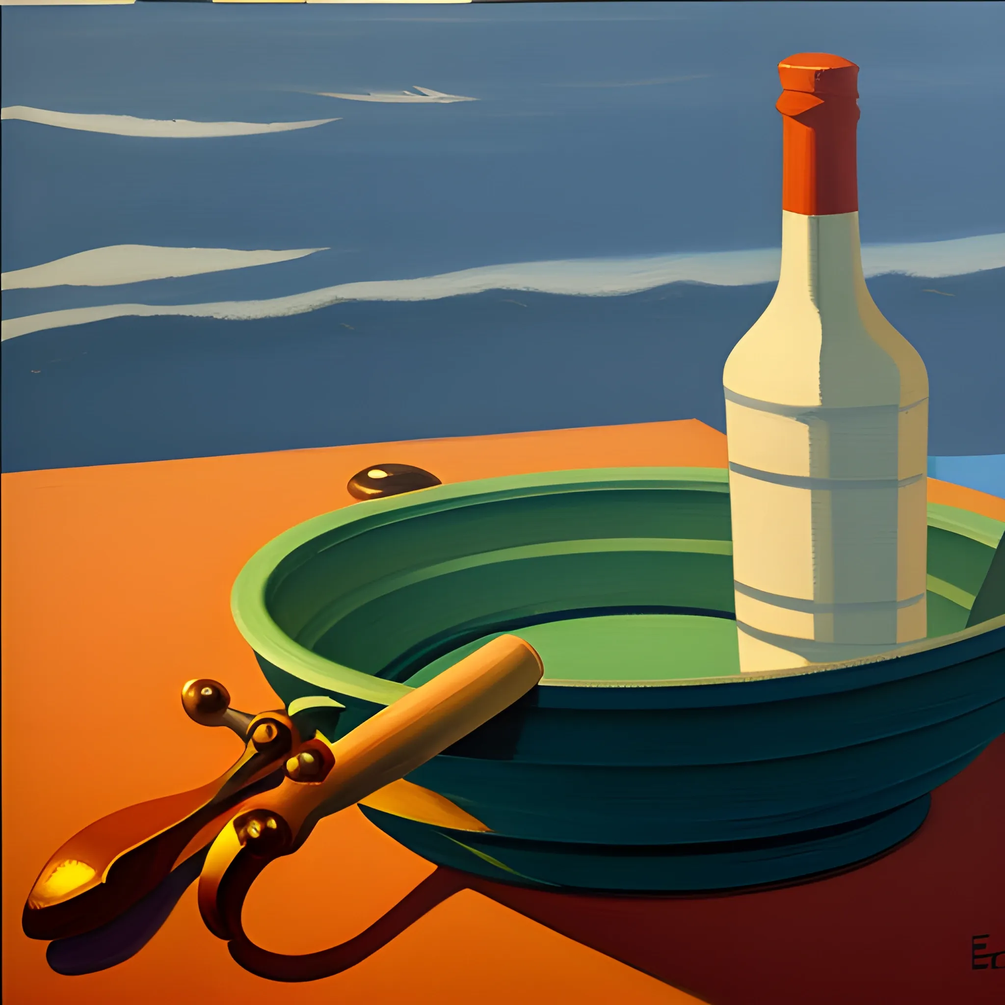 still life, nautical, very coherent, painted by Edward Hopper, acrylic painting