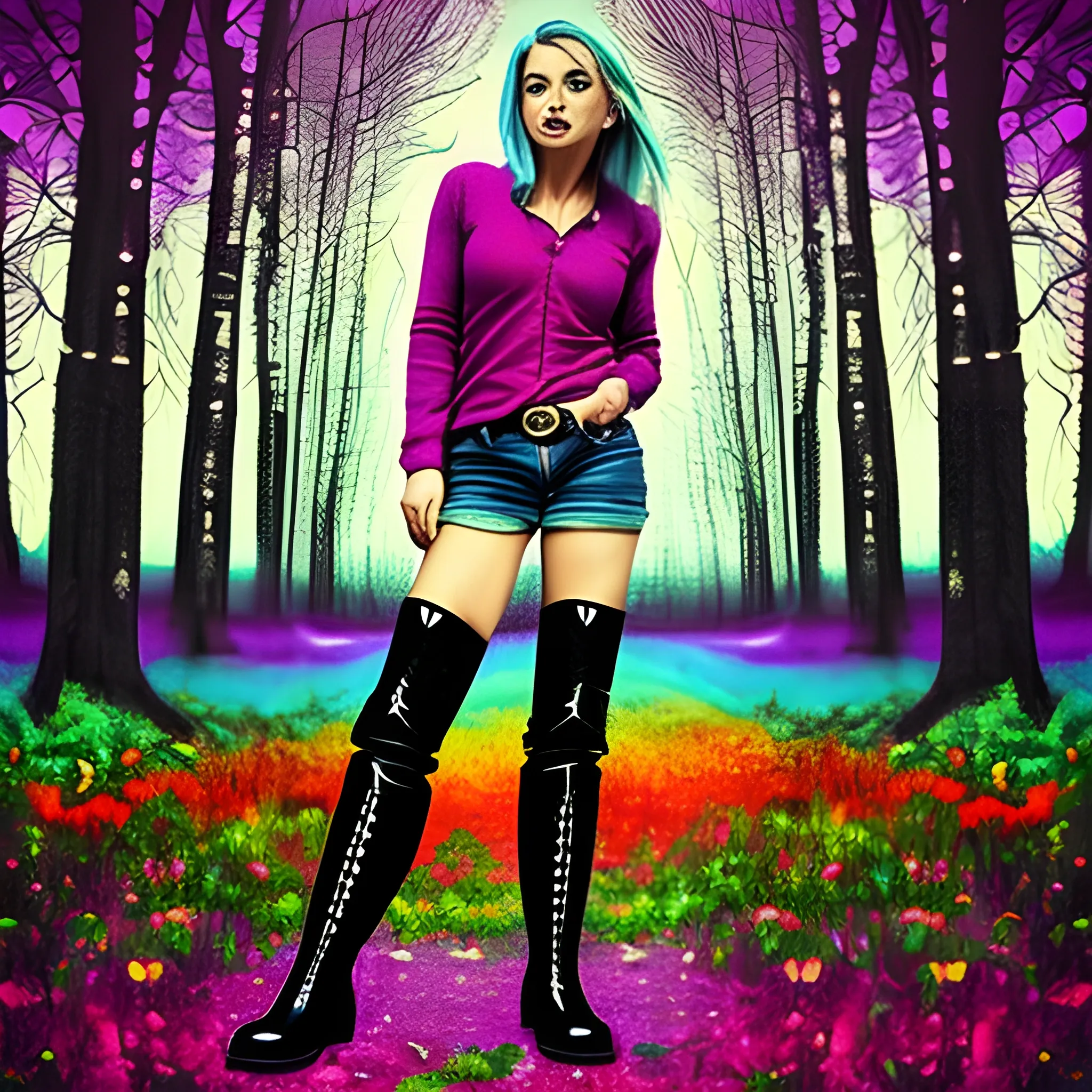 woman in boots
, Trippy, 3D, Trippy