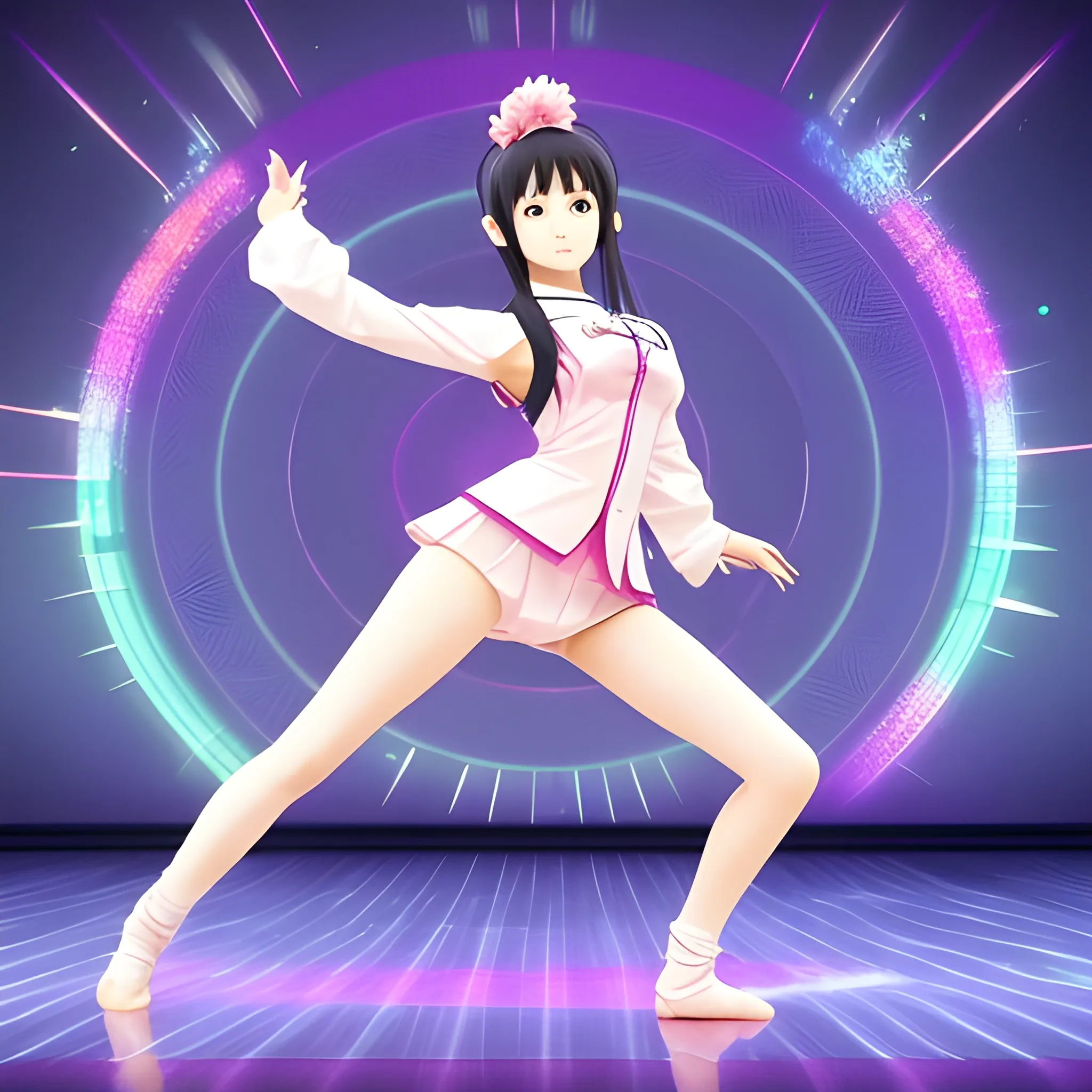 AI, Anime, Oshi no Ko, Highly Deitaled, Dance Pose.