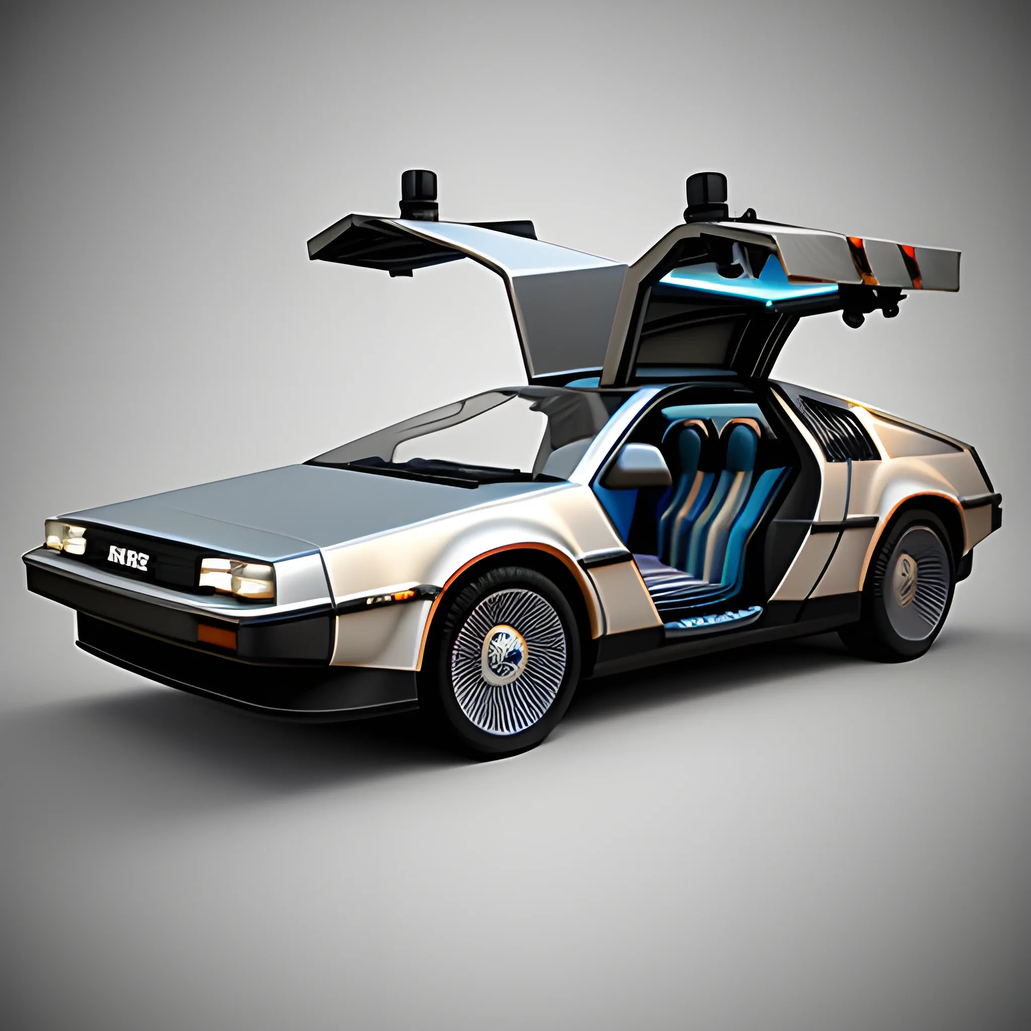 Delorean time machine, 3D - Arthub.ai