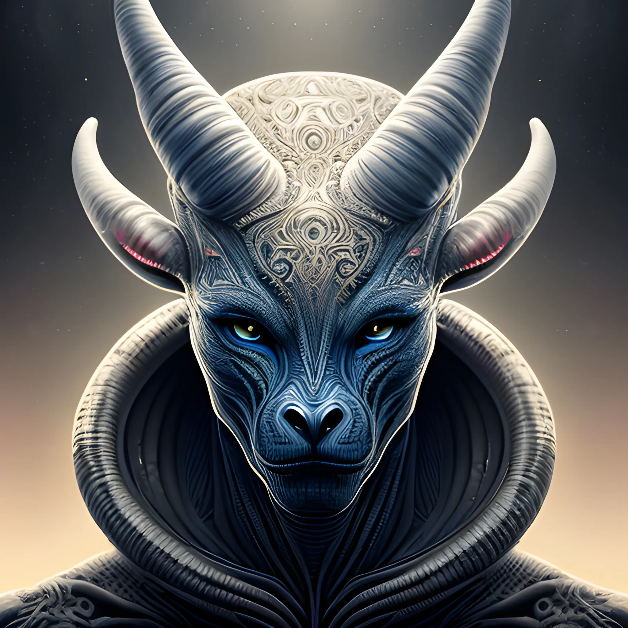 A detailed and intricate digital art piece in a cinematic style, this ultra high resolution portrait of a powerful alien beast is a true masterpiece