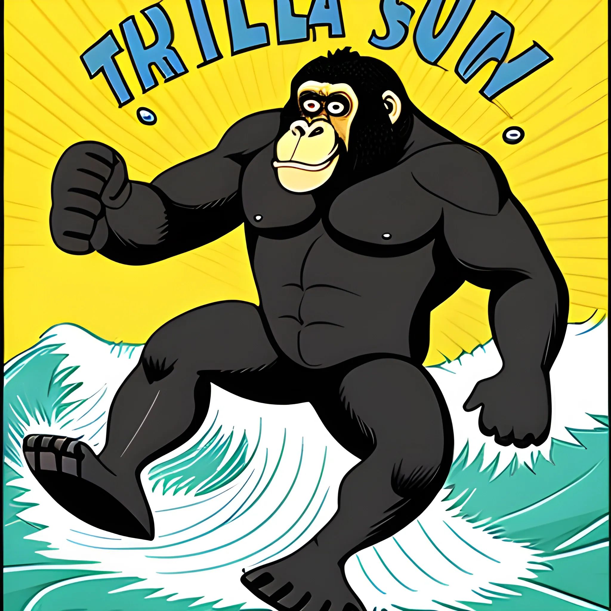 Thrilla gorilla surfing, Cartoon