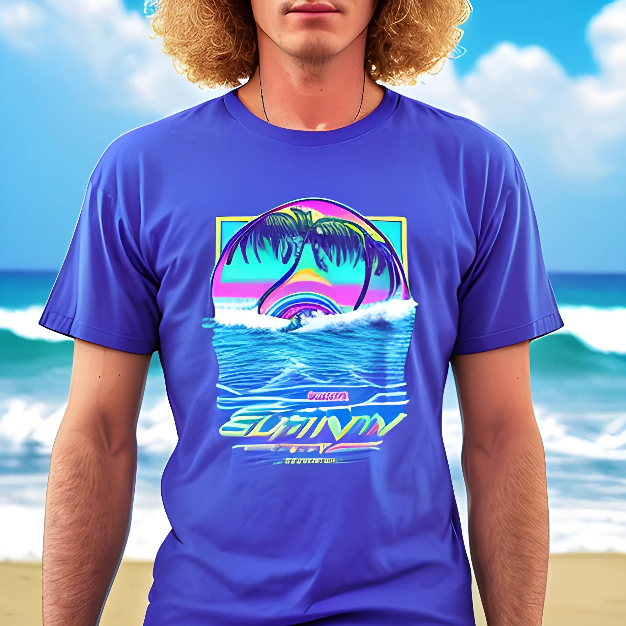 80s surfing shirt logo, Trippy - Arthub.ai