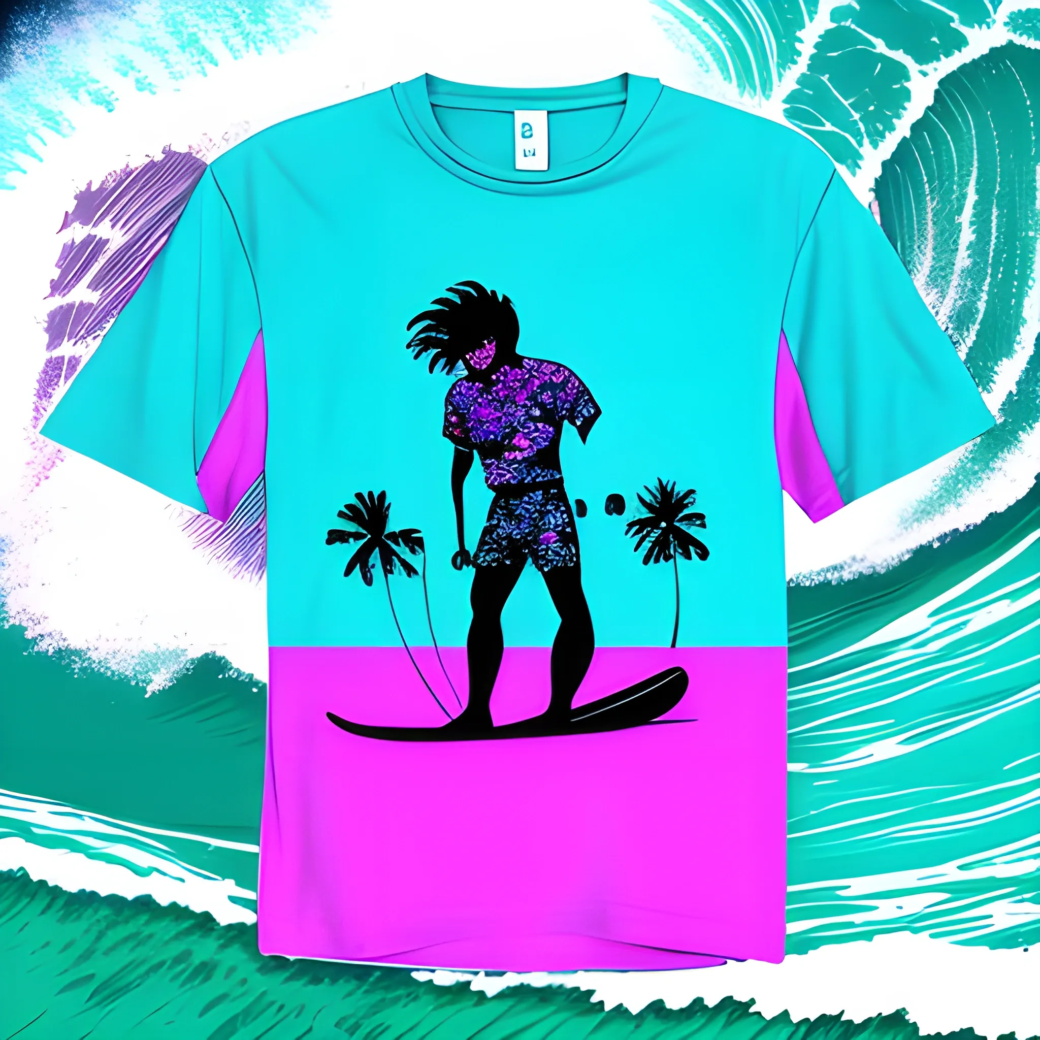 80s surfing shirt logo, Trippy - Arthub.ai