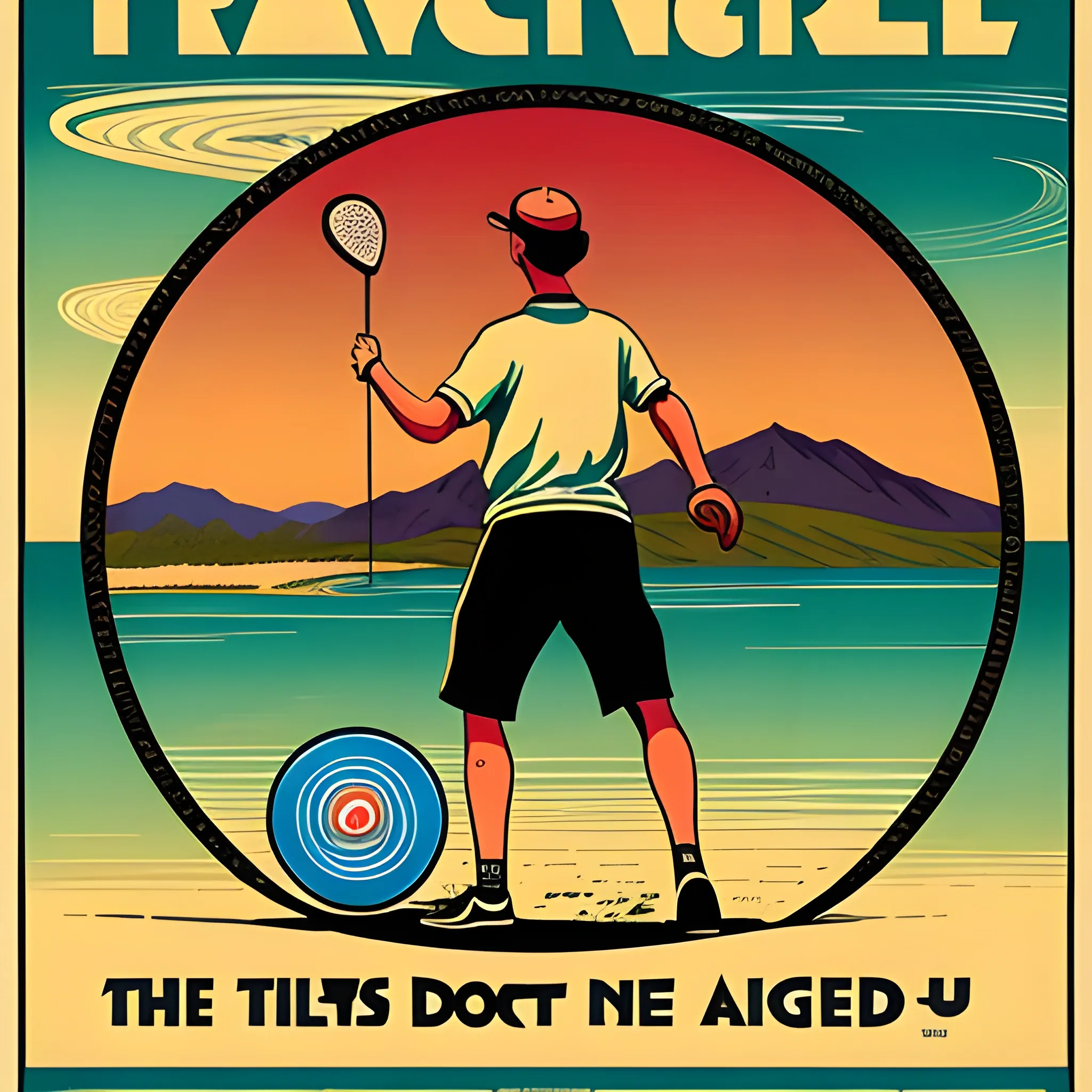 Disc golf vintage travel poster