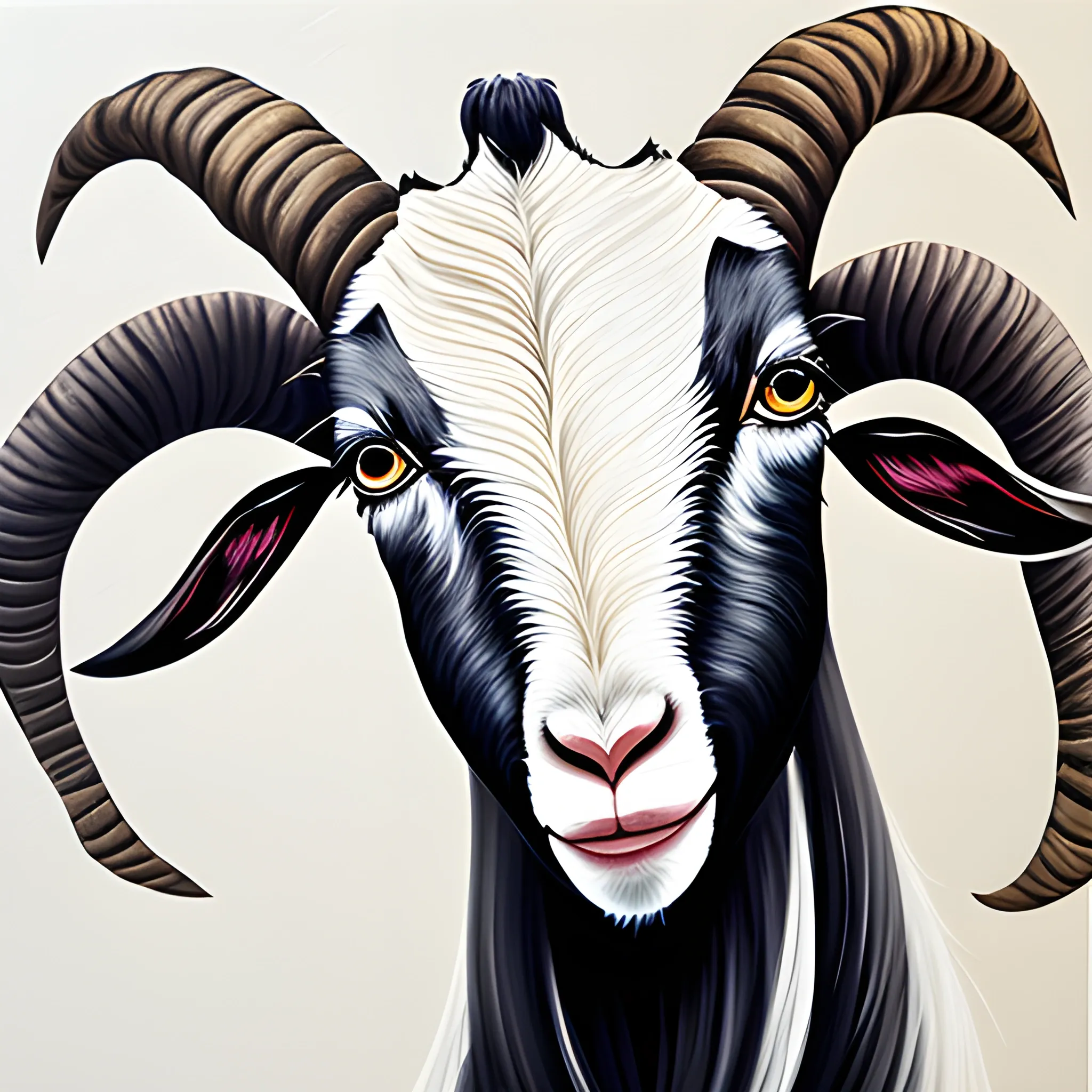 Calligraphy painting of 1 goat
