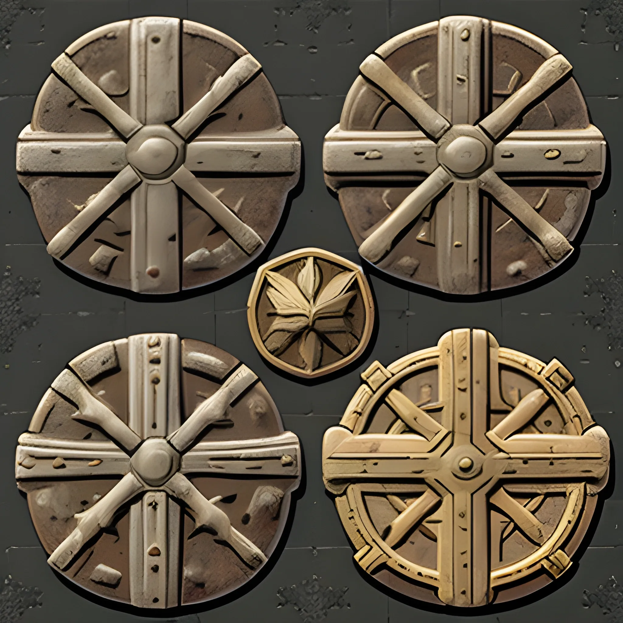 Asset isométrico de un juego de estrategia militar medieval. Piezas de construcción de Barracas.
