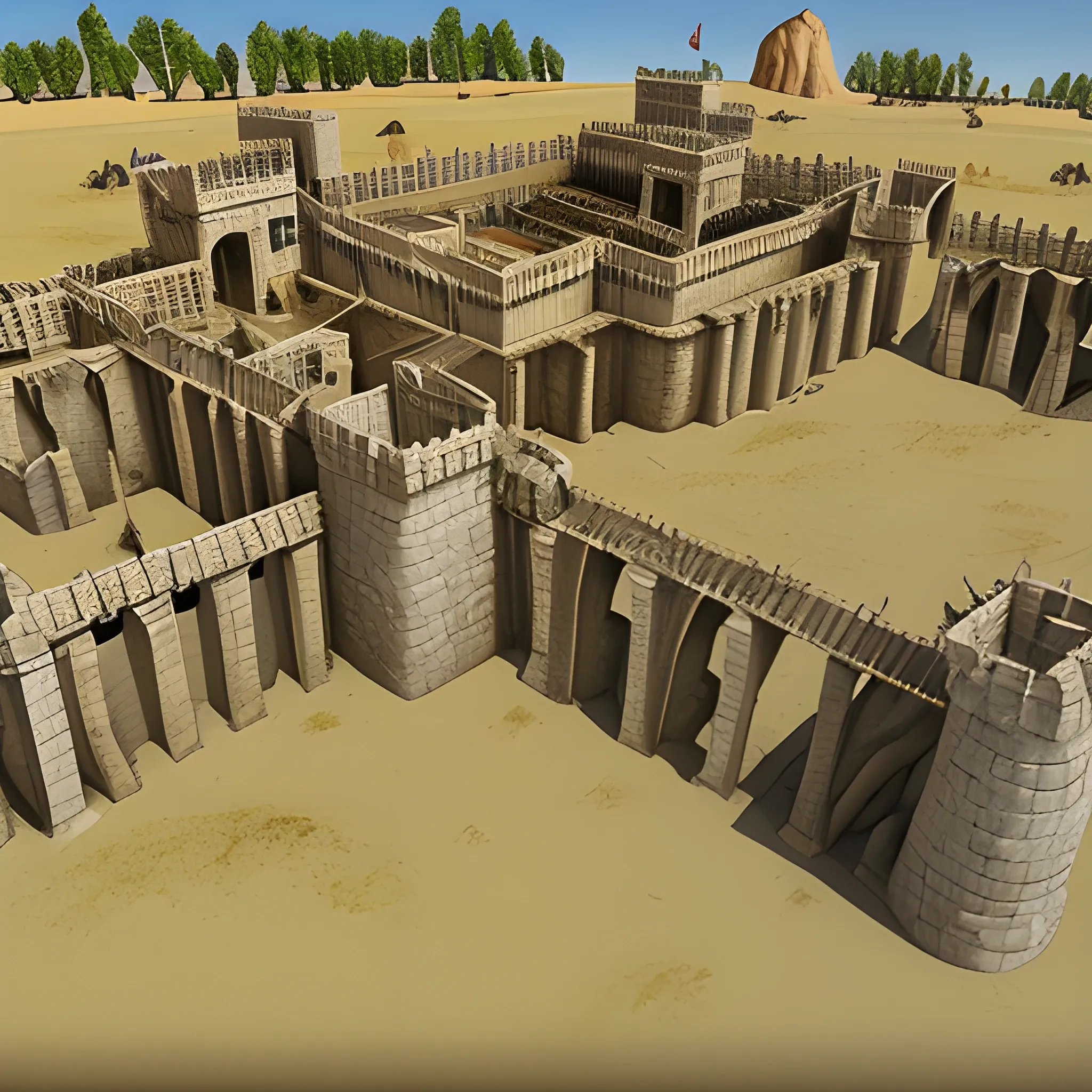 Asset isométrico de un juego de estrategia militar medieval. Piezas de construcción de Barracas. Vista isométrica.

