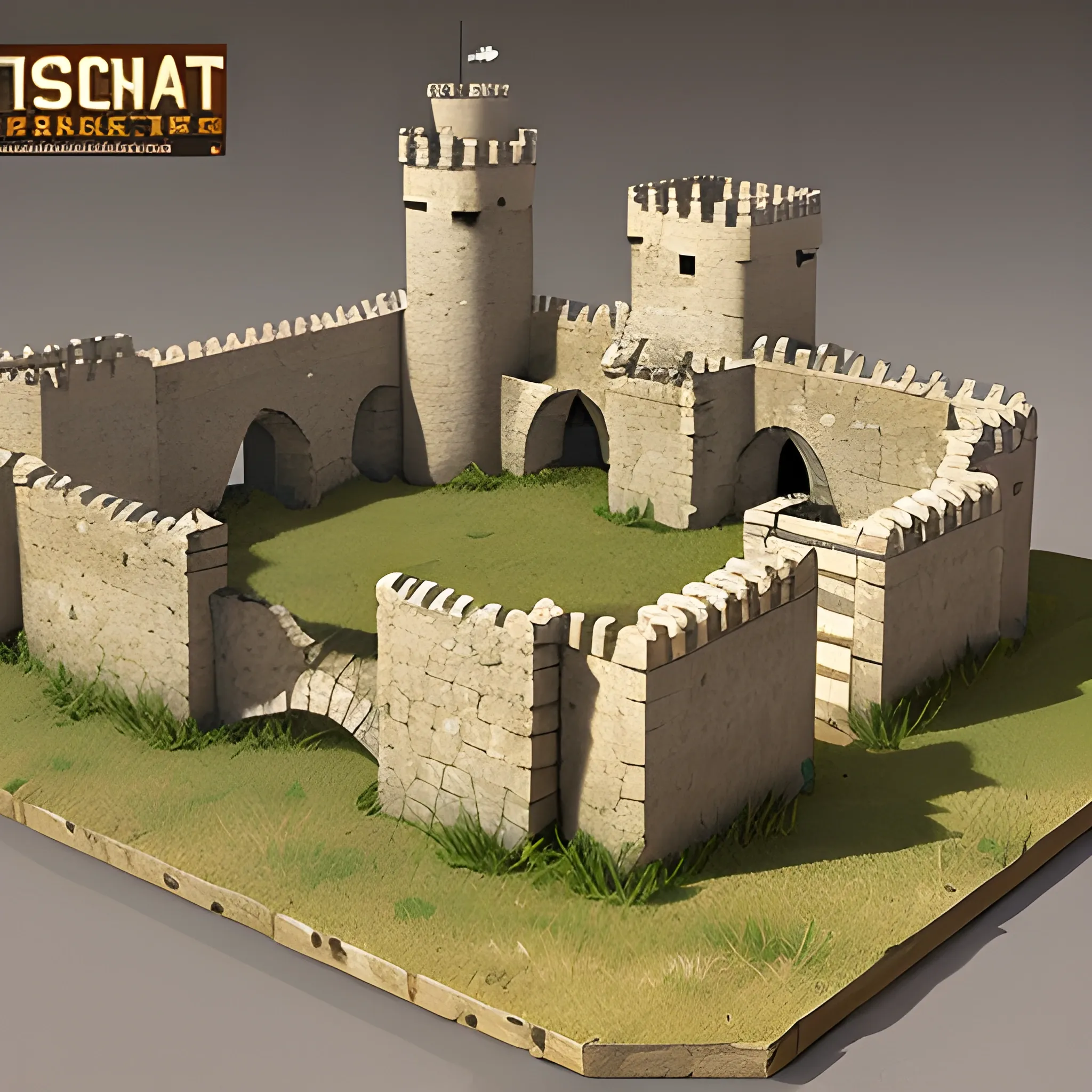 Asset isométrico de un juego de estrategia militar medieval. Piezas de construcción de Barracas. Vista isométrica.

