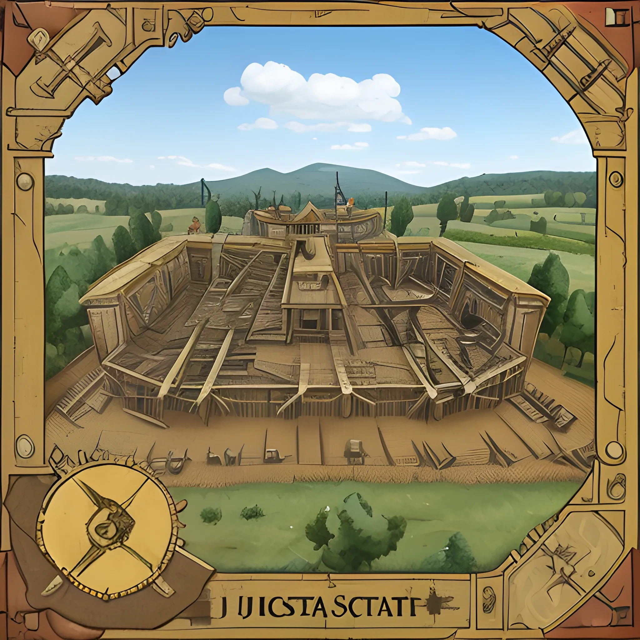 Asset isométrico de un juego de estrategia militar medieval. Piezas de construcción de bosque. Vista isométrica.

