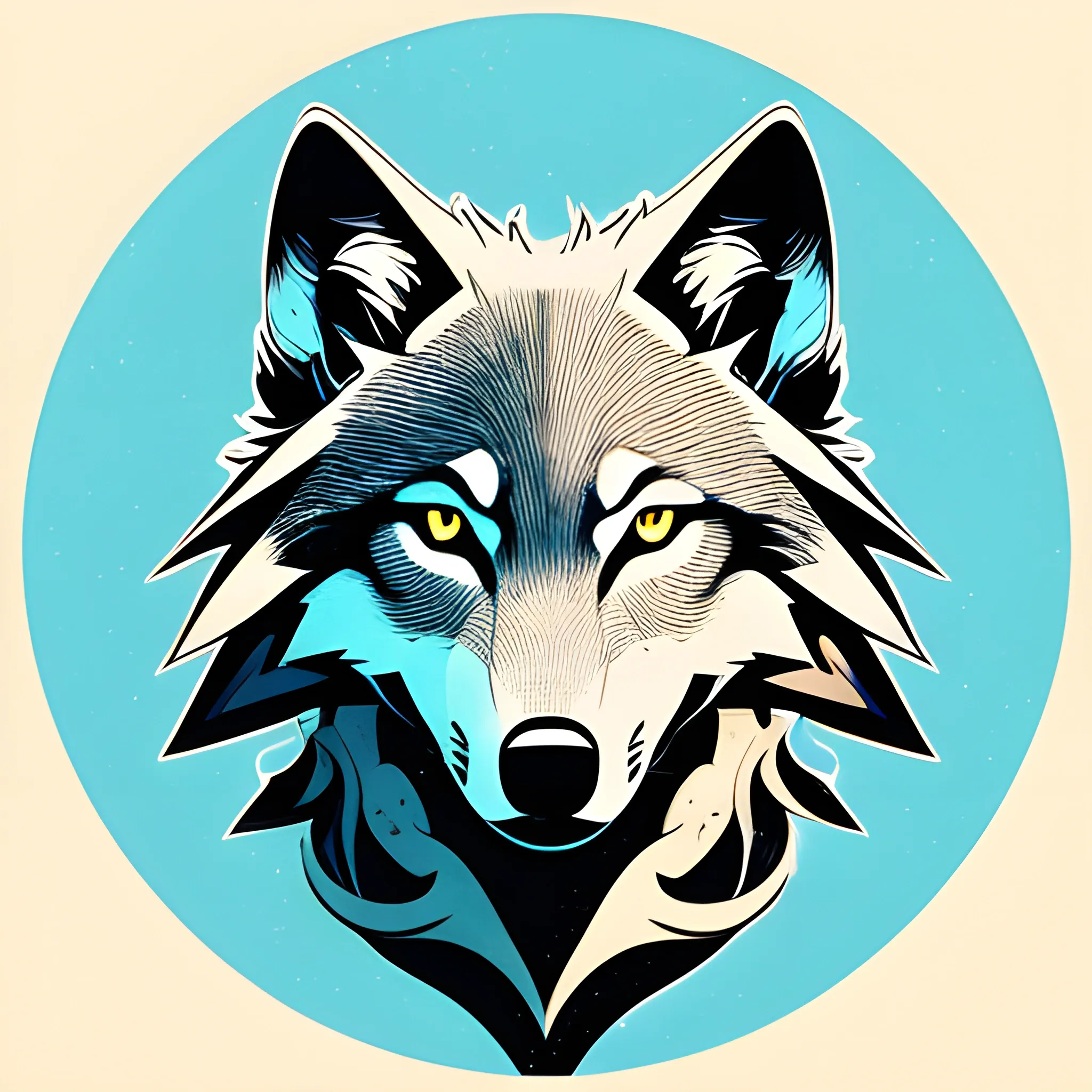 A detailed illustration, wolf at Cresent Moon, full shot splash, t-shirt graphic design piece of artwork, anime, comic, flat design, colorful shades, highly detailed, clean, vector image, flat white background, isometric, vibrant vector, sticker, mediaval, anime, vintage, rustic, distressed texture, faded colors, line art, engraving style, background white, no shadows, 16k, focus, deviant art masterpiece.