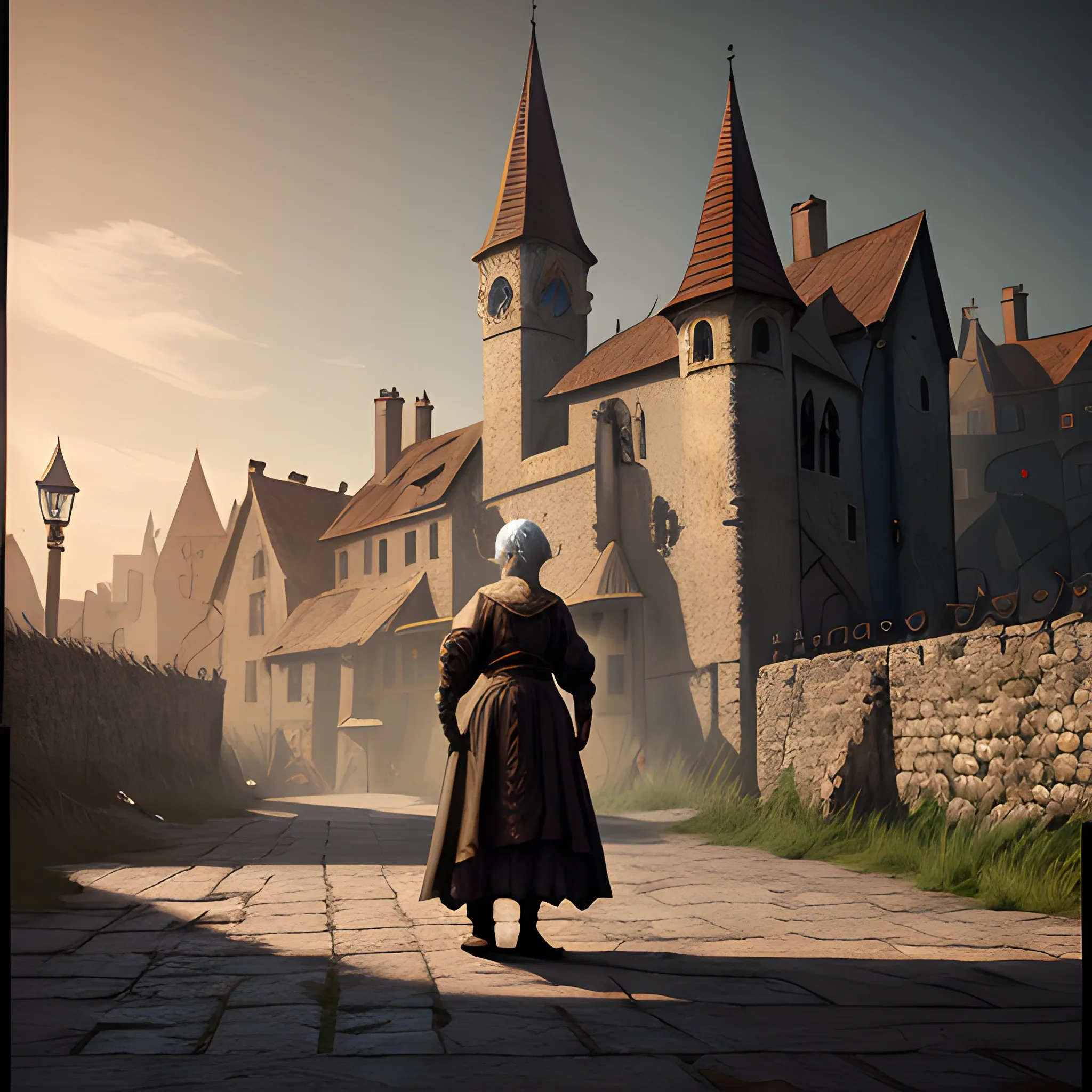 scary woman, poor old woman, beggar, very old woman, very skinny woman with only one eye, without one eyes, full body view, ghost, devil, high fantasy, mouth, one eye, She is in medieval village, medieval village in the background 8k, 8k, high resolution, detailed, detailed matte painting, deep color, fantastical, intricate detail, splash screen, complementary colors, fantasy concept art, 8k resolution trending on Artstation Unreal Engine 5