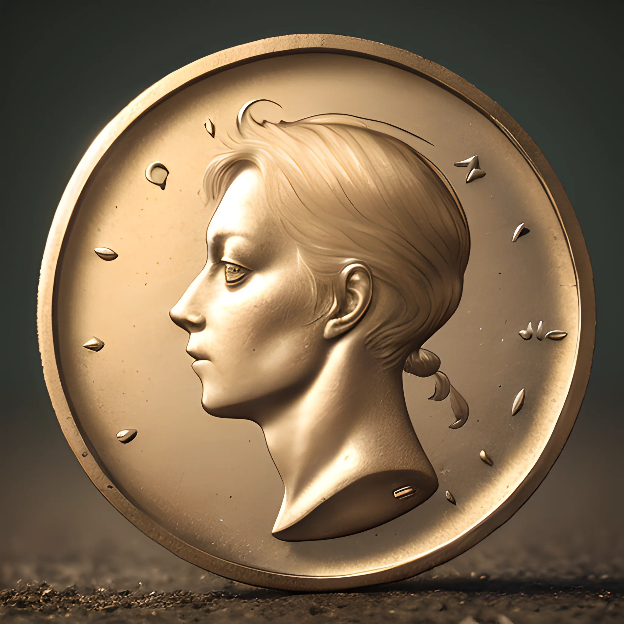 coin, one coin, 8k, high resolution, high quality, photorealistic, hyperealistic, 