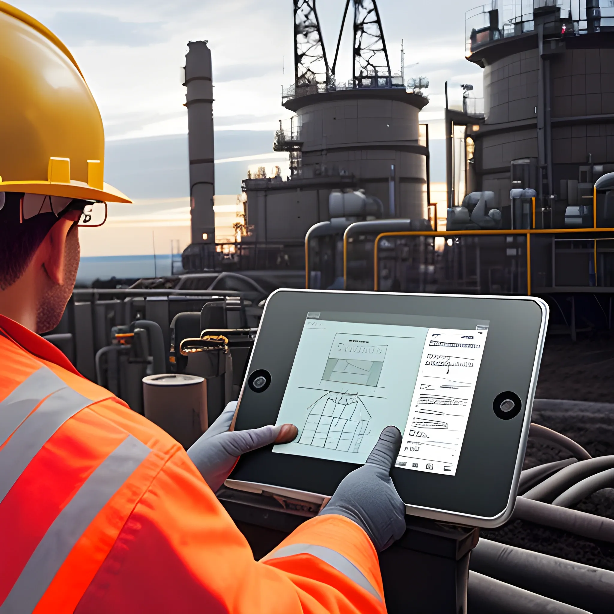 An image showing professionals in the oil and gas industry using an intrinsically safe tablet in their operations, highlighting the confidence and success they achieve by choosing these devices.