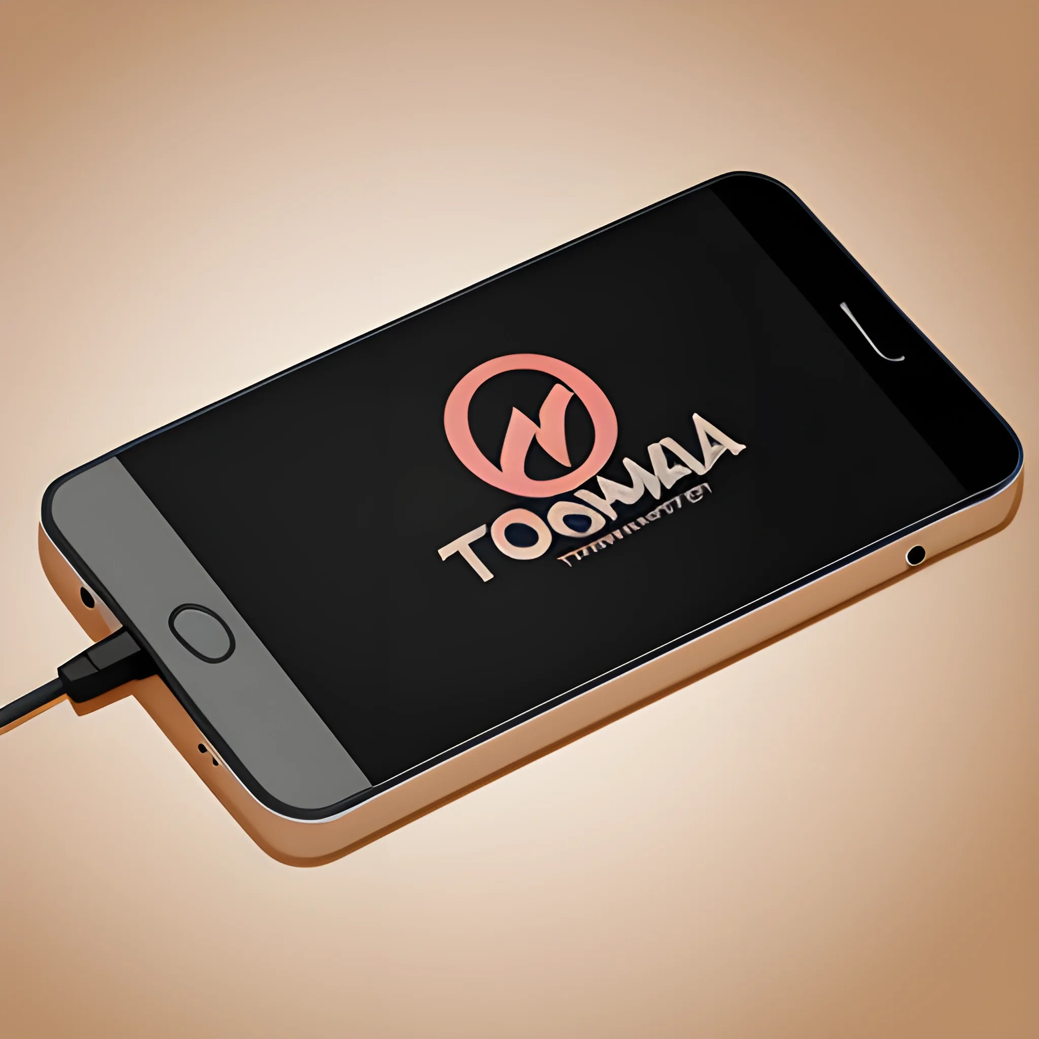 Logo for an indoor media mobile phone charger totem company called Toonamidia, elegant 16:9 asp logo design