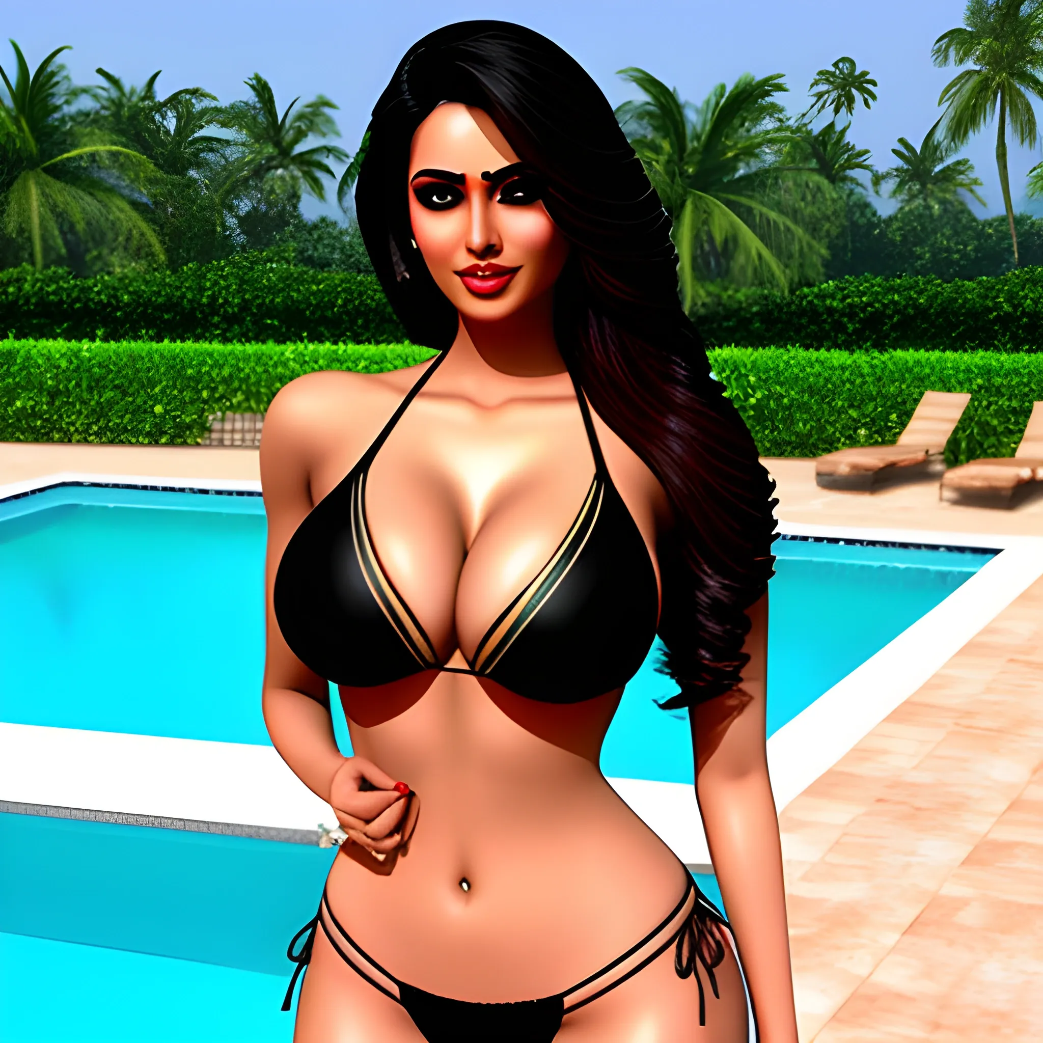 Indian Desi Girl 3D AI Hot Bikini Sexy Arthub ai
