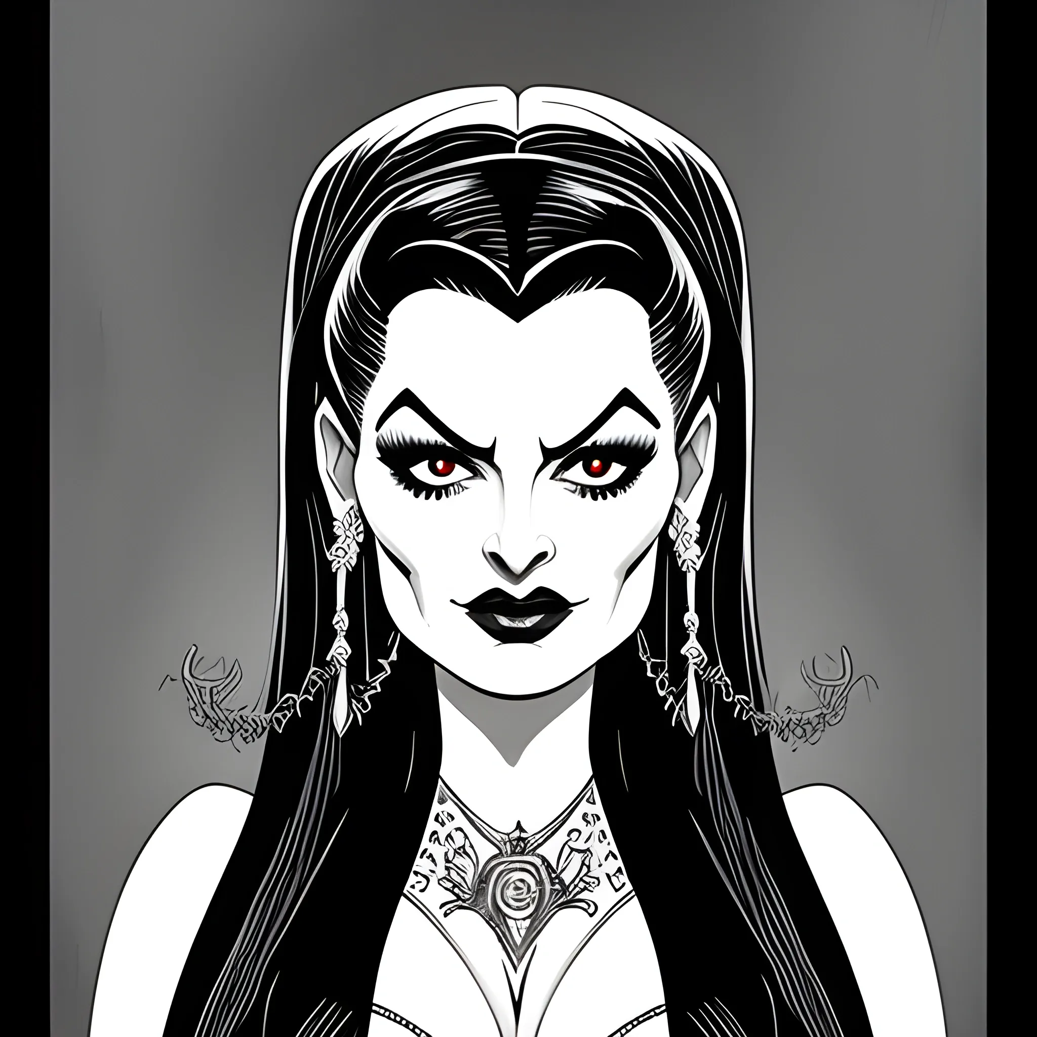 Lily munster illustration 