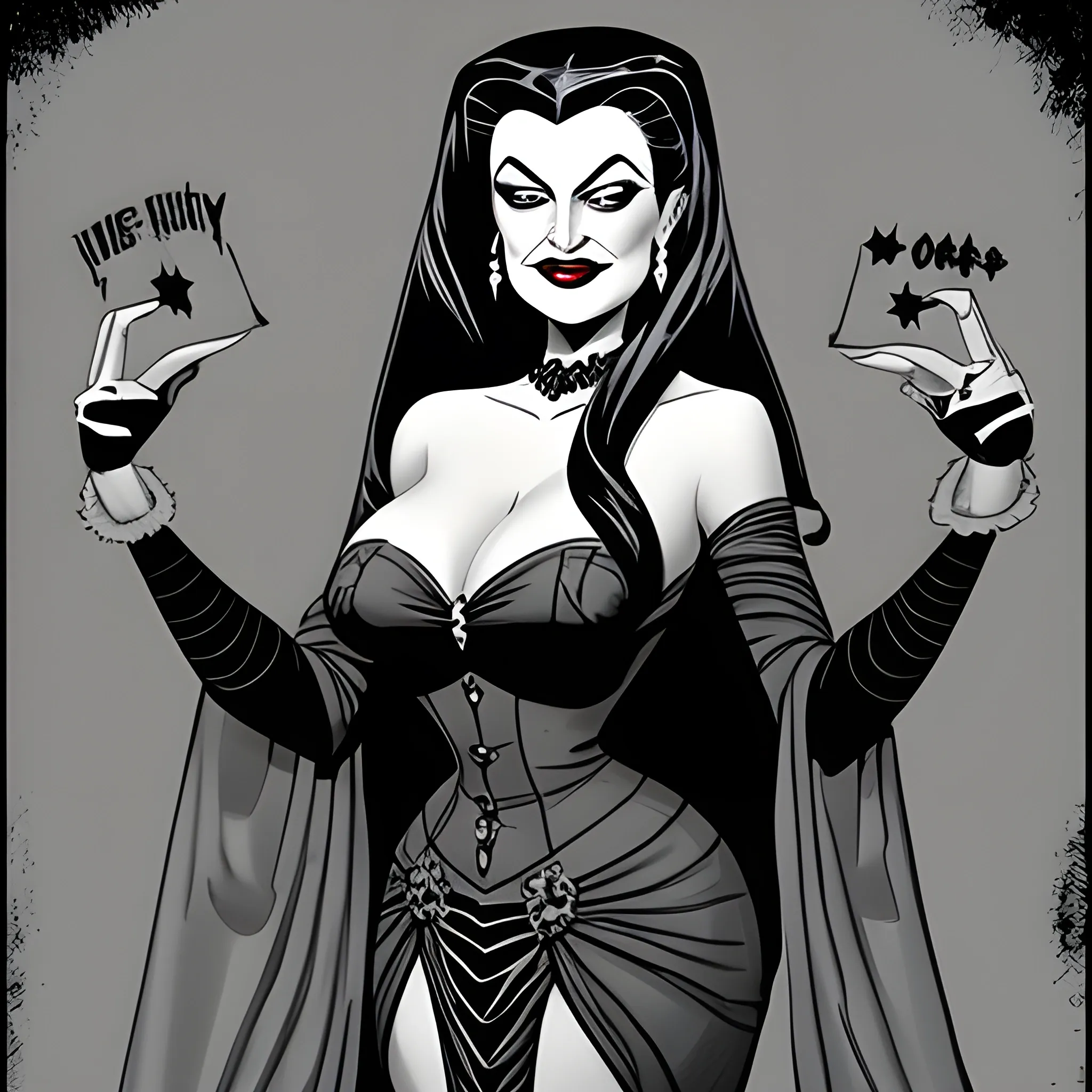 Lily munster illustration 