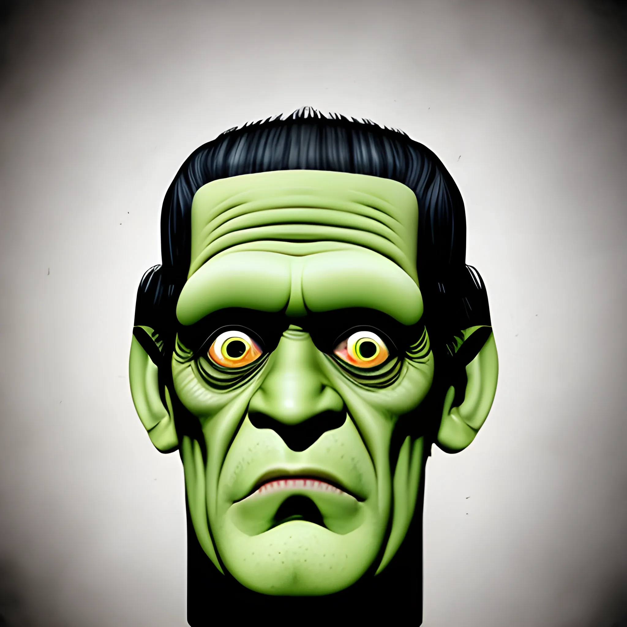 Herman munster Frankenstein monster flat head illustration 