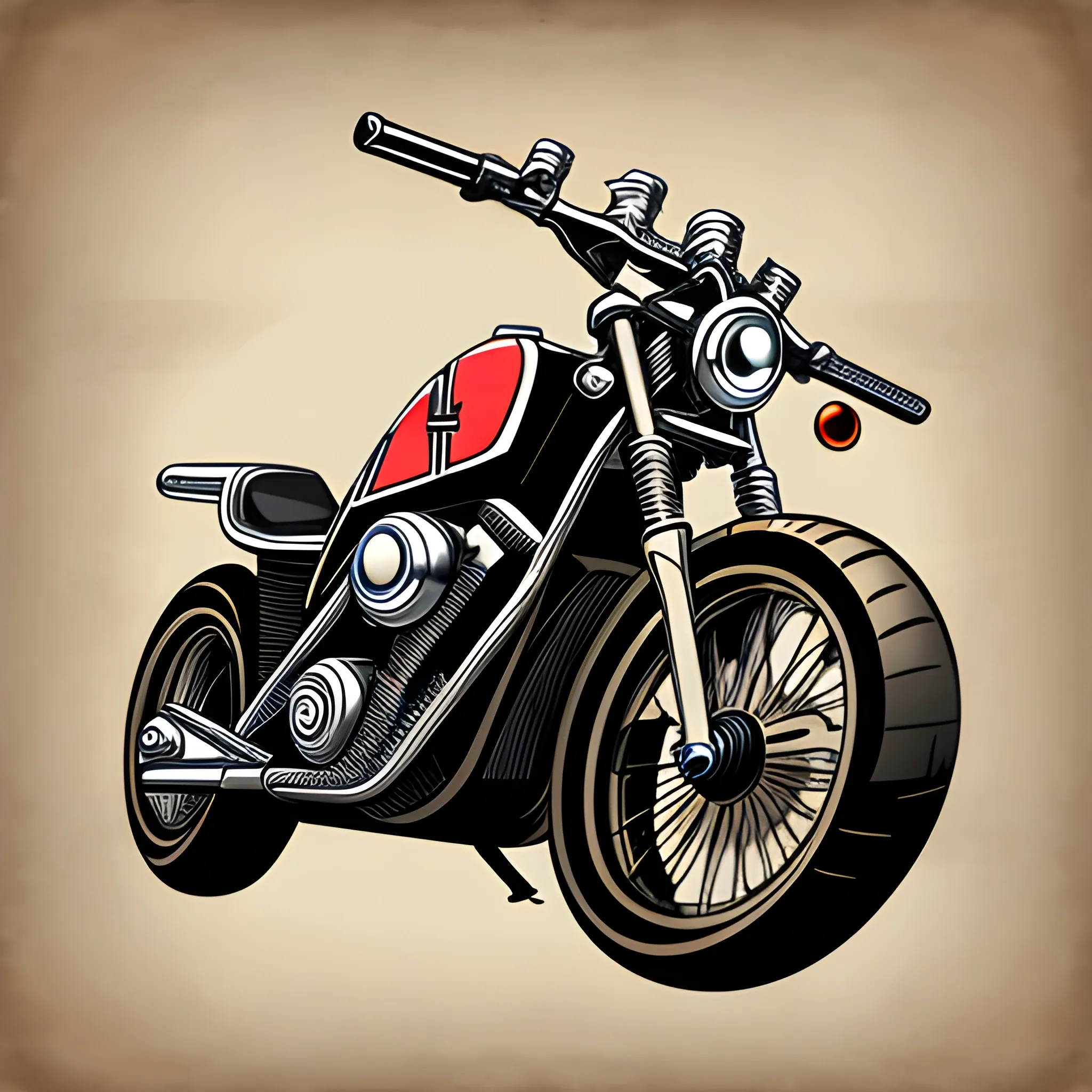 Evil knivel motorcycle illustration 