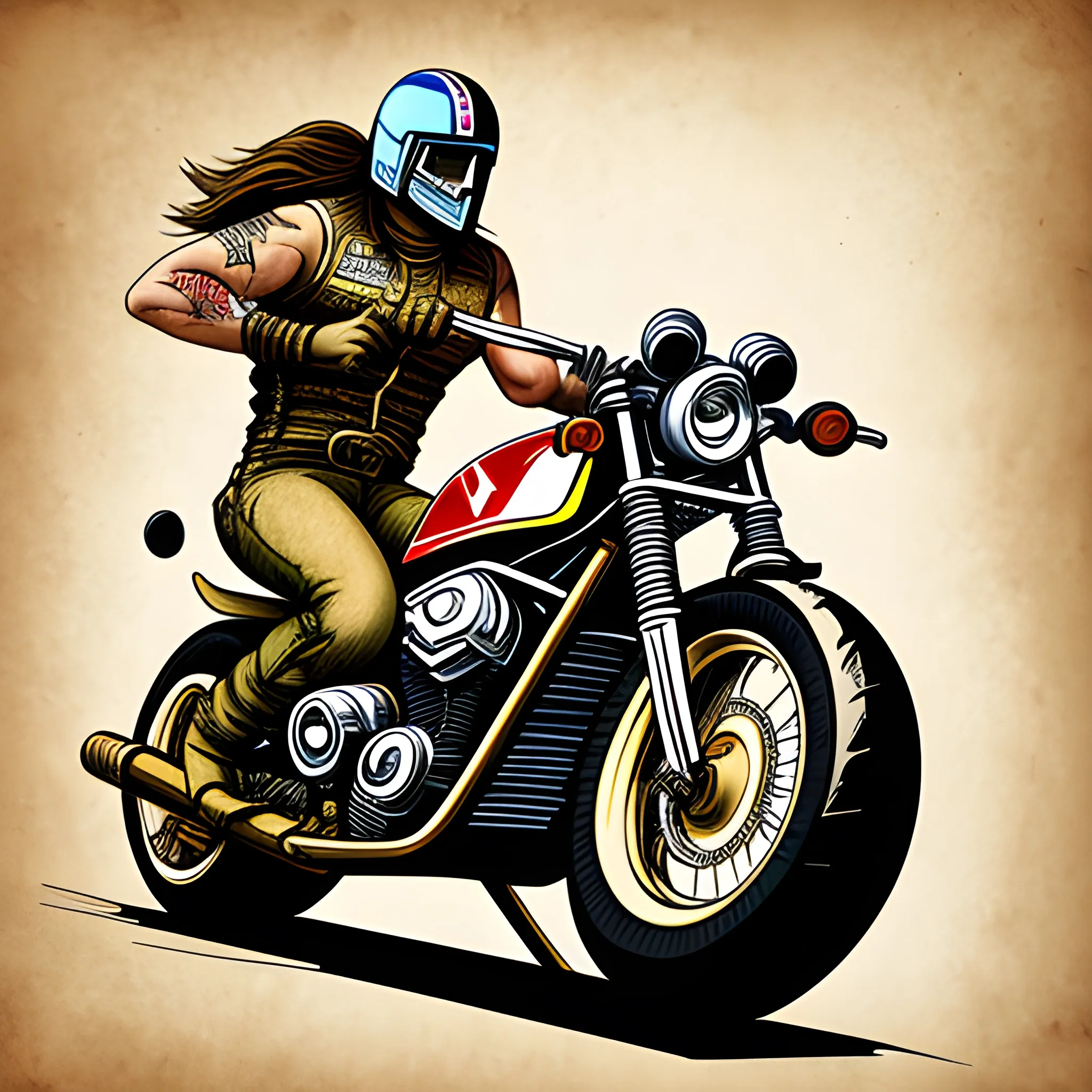 Evil knivel motorcycle illustration 