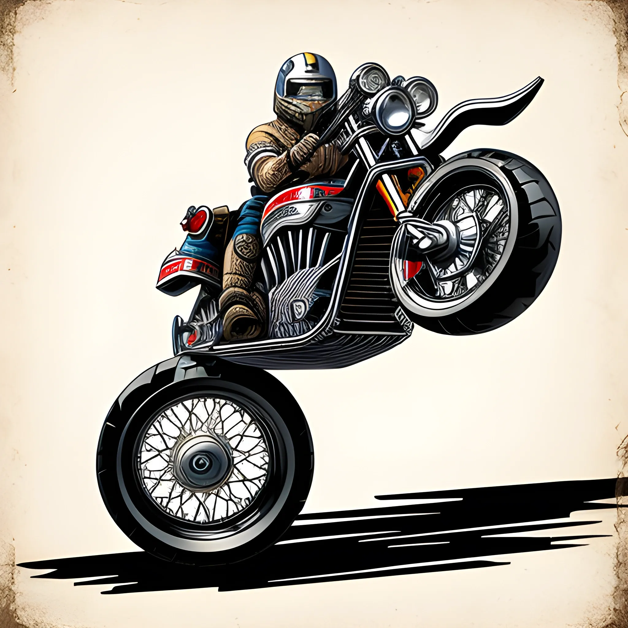 Evil knivel motorcycle illustration 