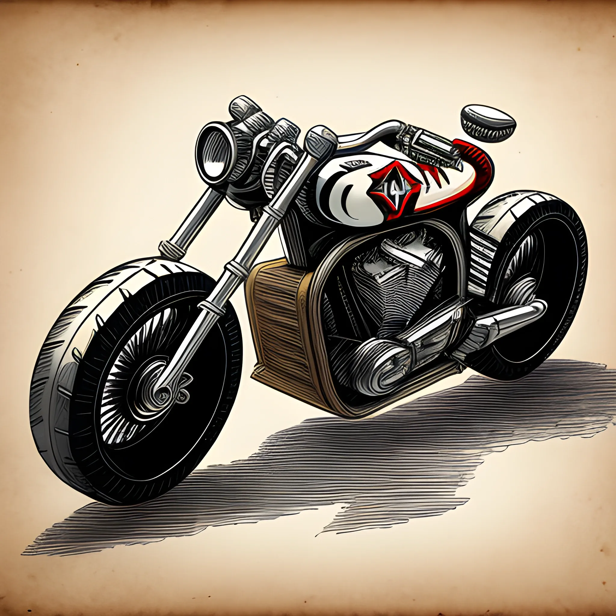 Evil knivel motorcycle illustration 