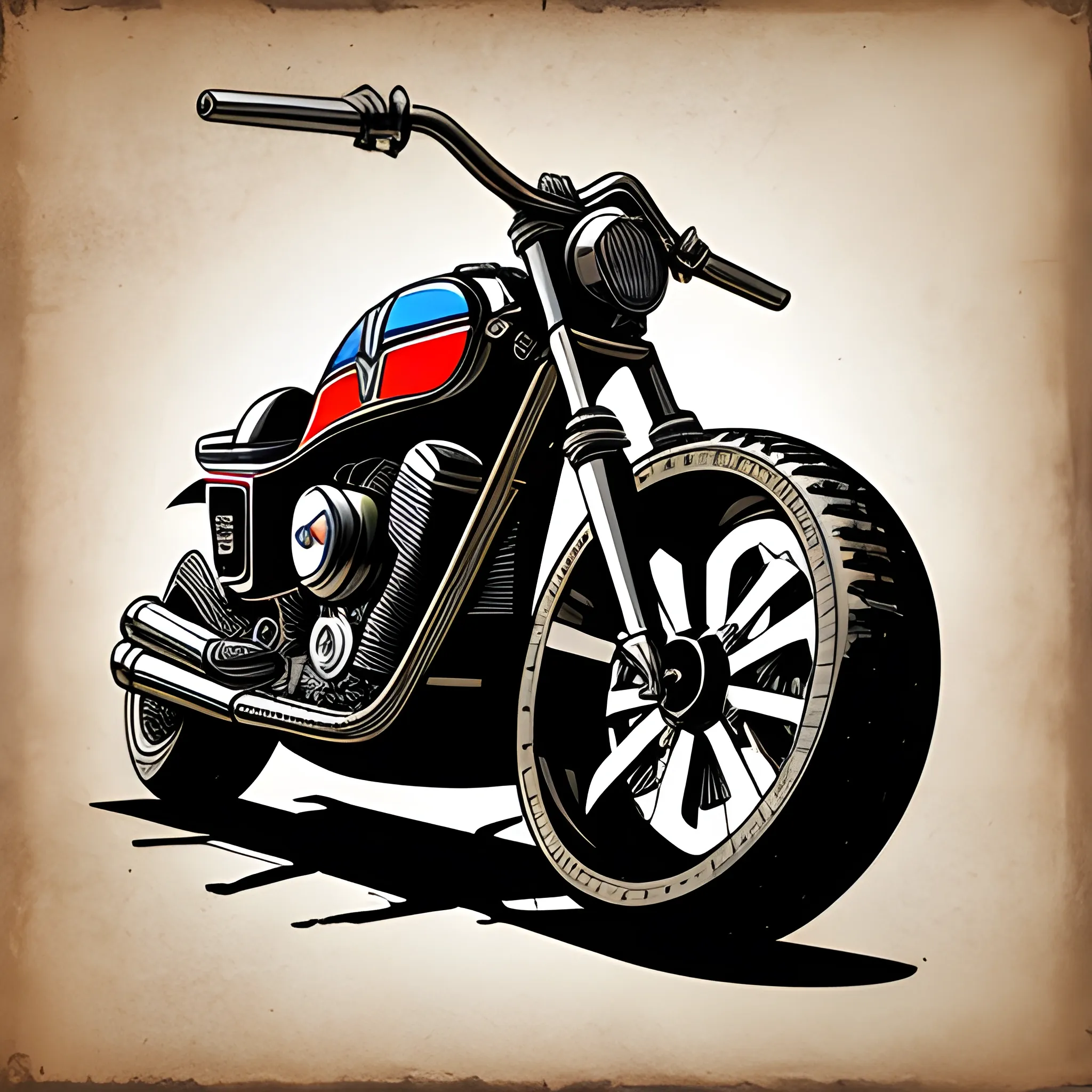 Evil knivel motorcycle illustration 