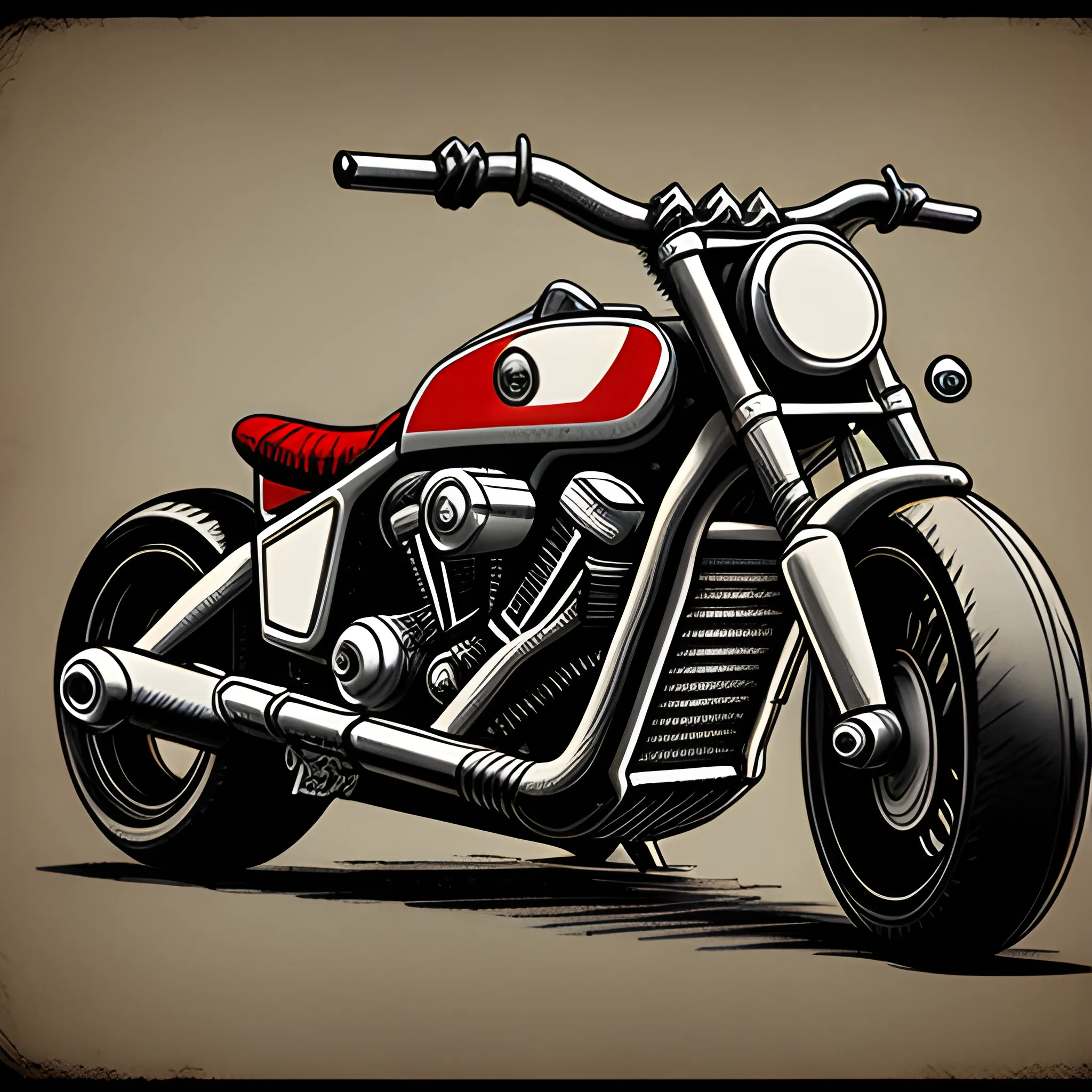 Evil knivel motorcycle illustration 